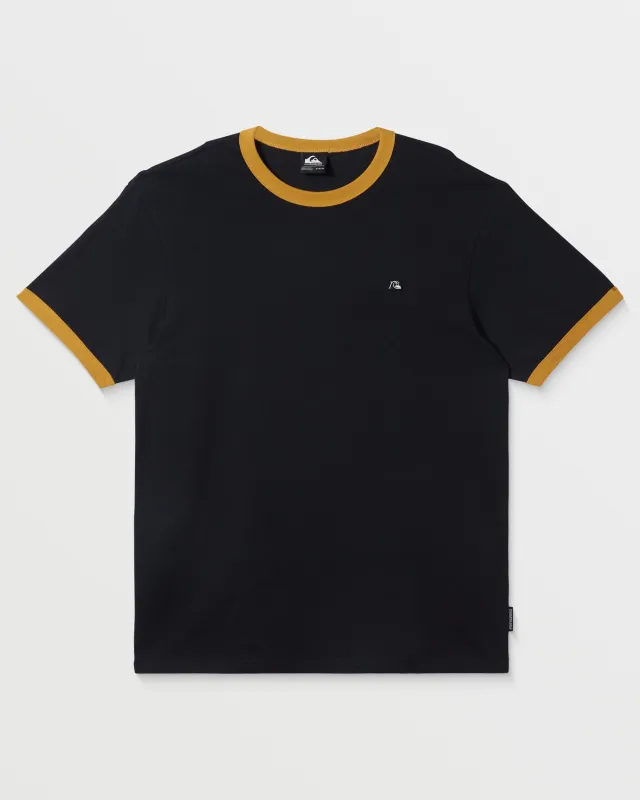 DNA Ringer Tee Crew Neck Top - Black sold by Quiksilver