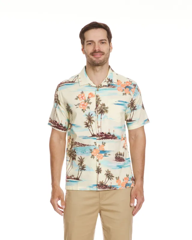 Scenic Island Short Sleeve Shirt - Pale Yellow sold by Quiksilver