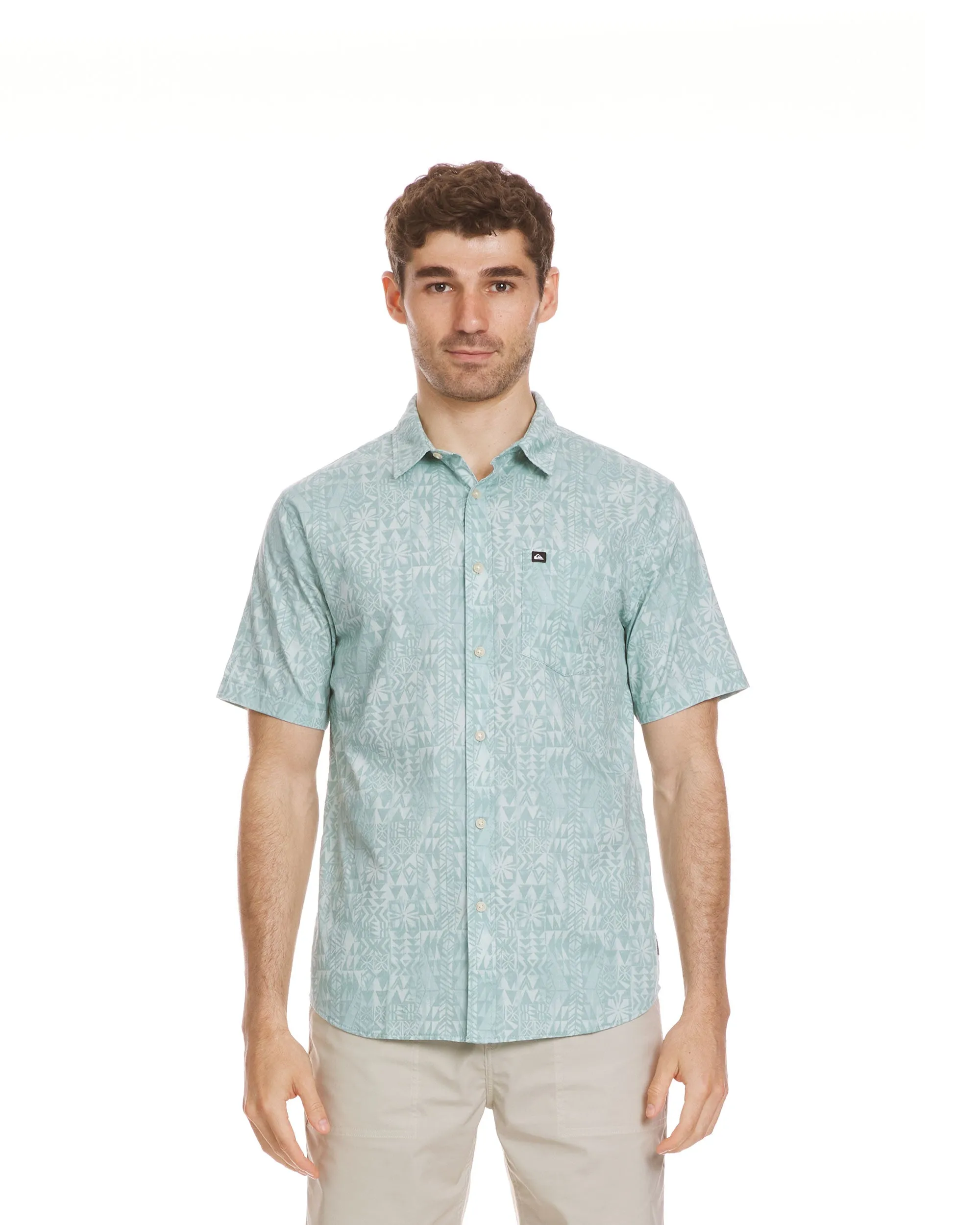 Island Waters Classic Short Sleeve Shirt - Jade Grey sold by Quiksilver