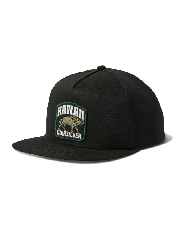 Hawaii Boar Snapback Hat - Black made by Quiksilver