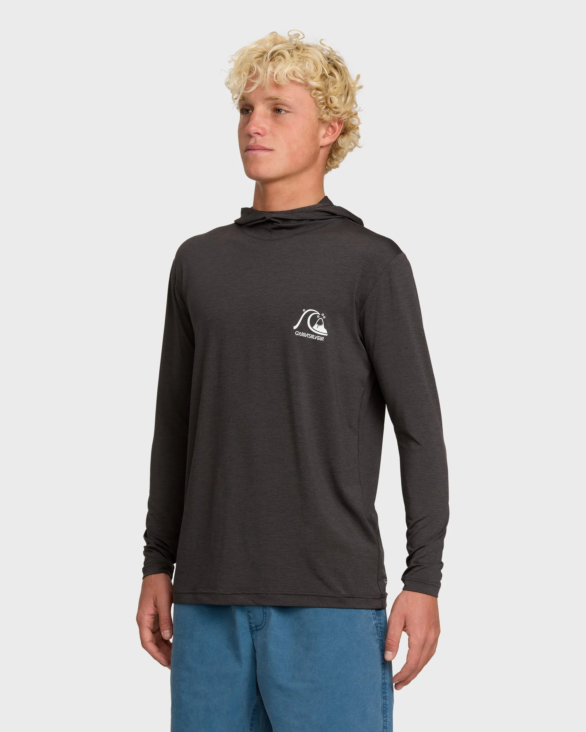 DNA Logo Surf Hood Long Sleeve Surf Tee - Phantom Heather sold by Quiksilver product image thumbnail 5