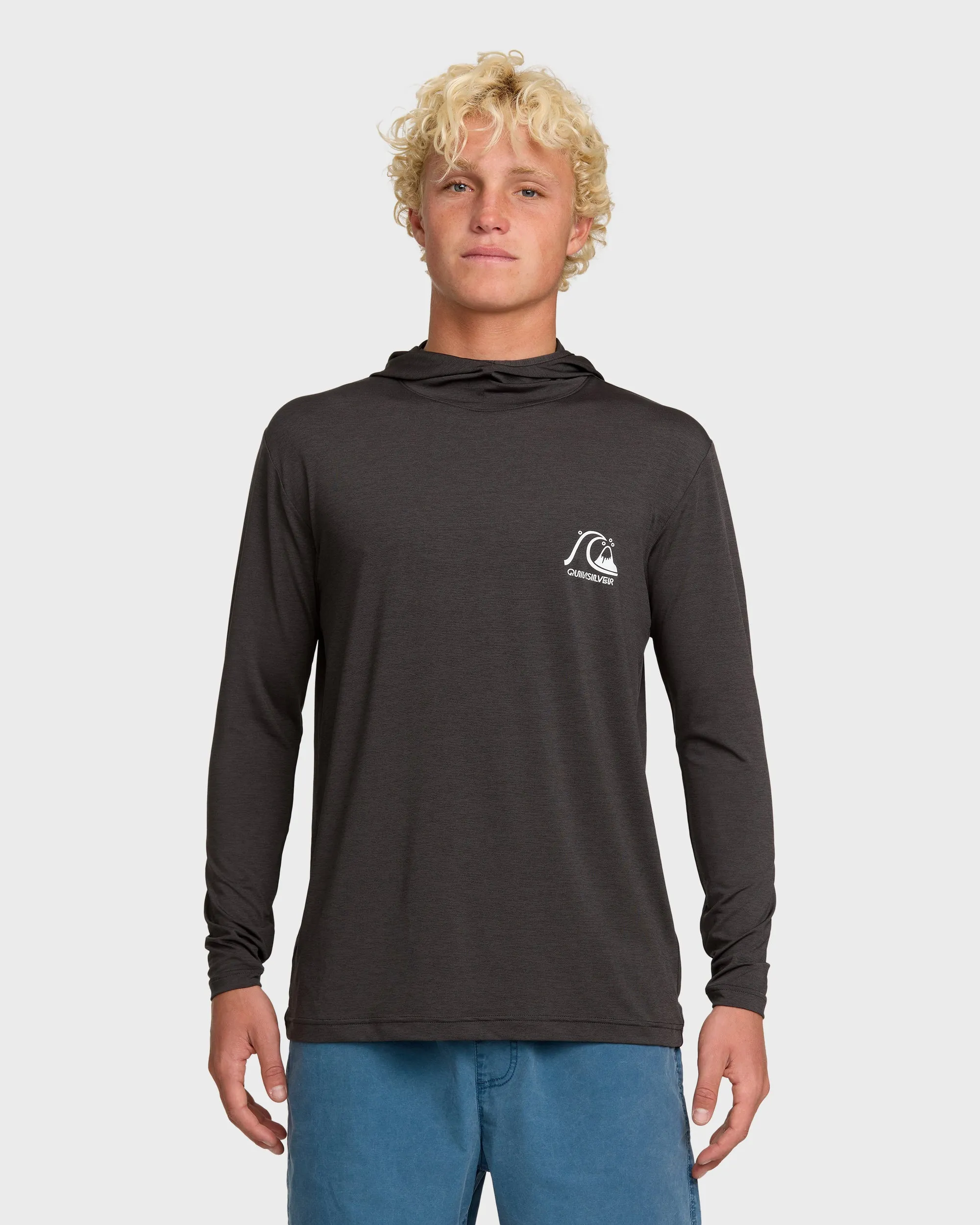 DNA Logo Surf Hood Long Sleeve Surf Tee - Phantom Heather sold by Quiksilver product image thumbnail 2