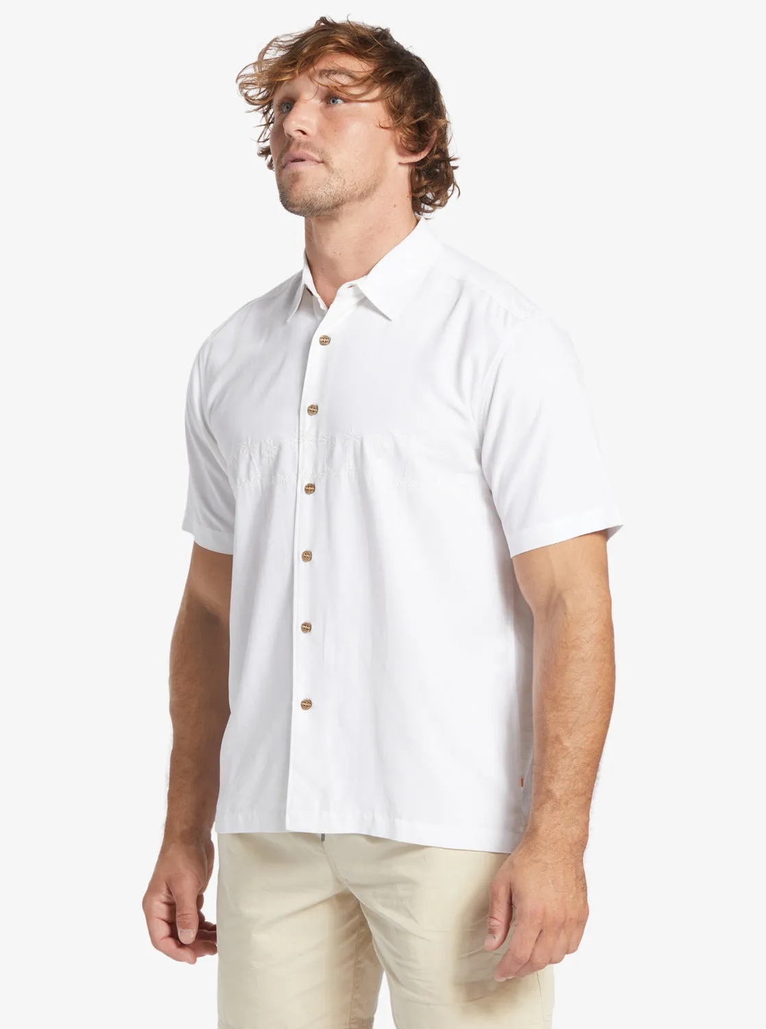 Waterman Tahiti Palms Premium Anti-Wrinkle Shirt - White sold by Quiksilver product image thumbnail 4