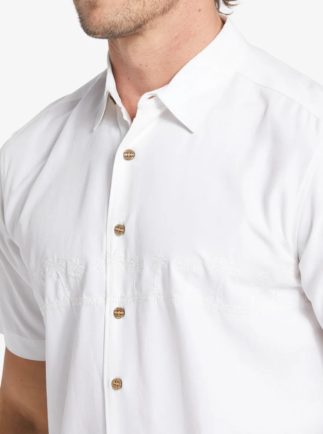 Waterman Tahiti Palms Premium Anti-Wrinkle Shirt - White sold by Quiksilver product image thumbnail 5