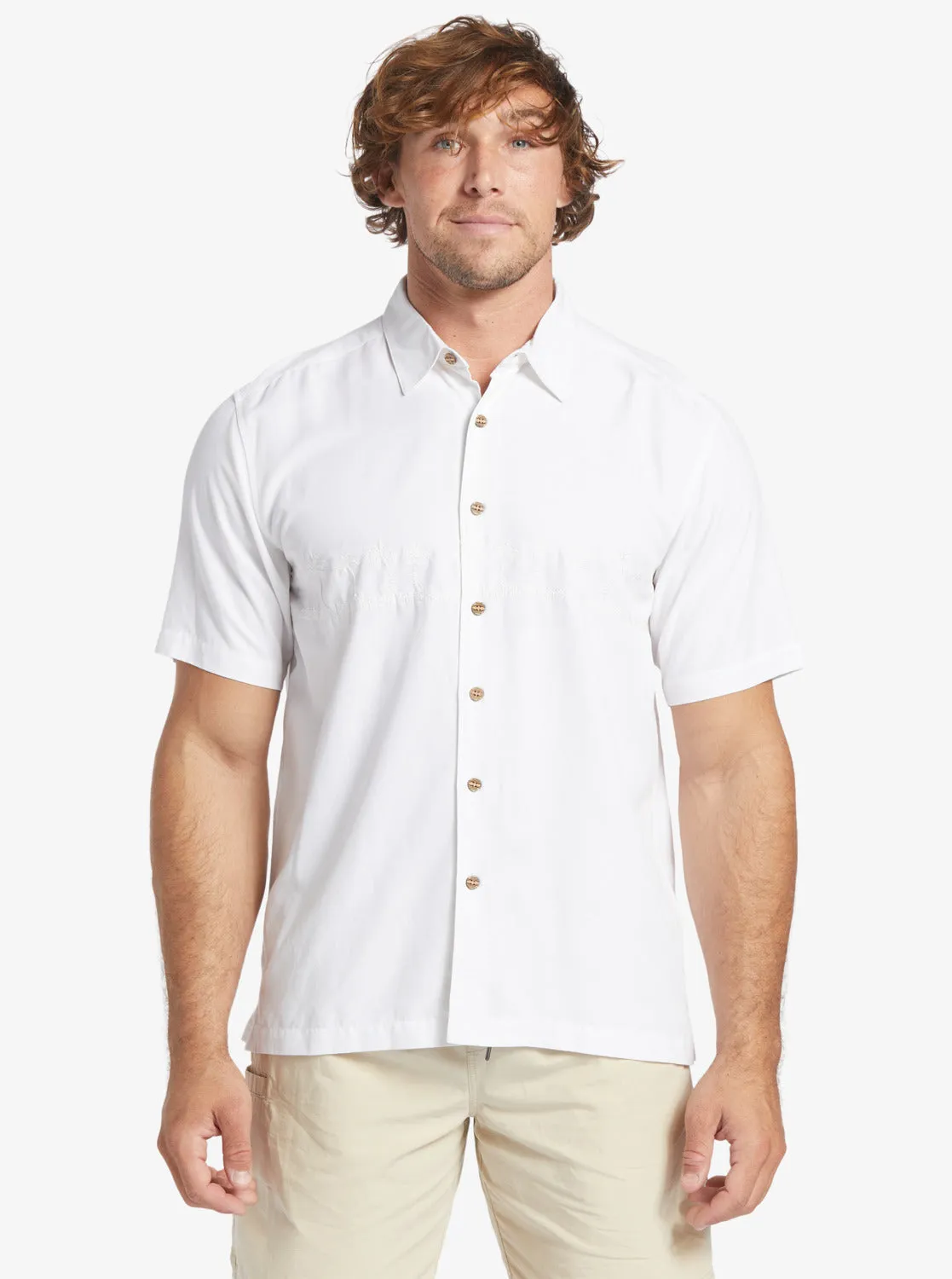 Waterman Tahiti Palms Premium Anti-Wrinkle Shirt - White sold by Quiksilver product image thumbnail 3