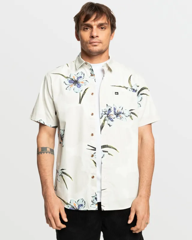 Apero Organic Classics Short Sleeve Shirt - Silver Birch Print sold by Quiksilver