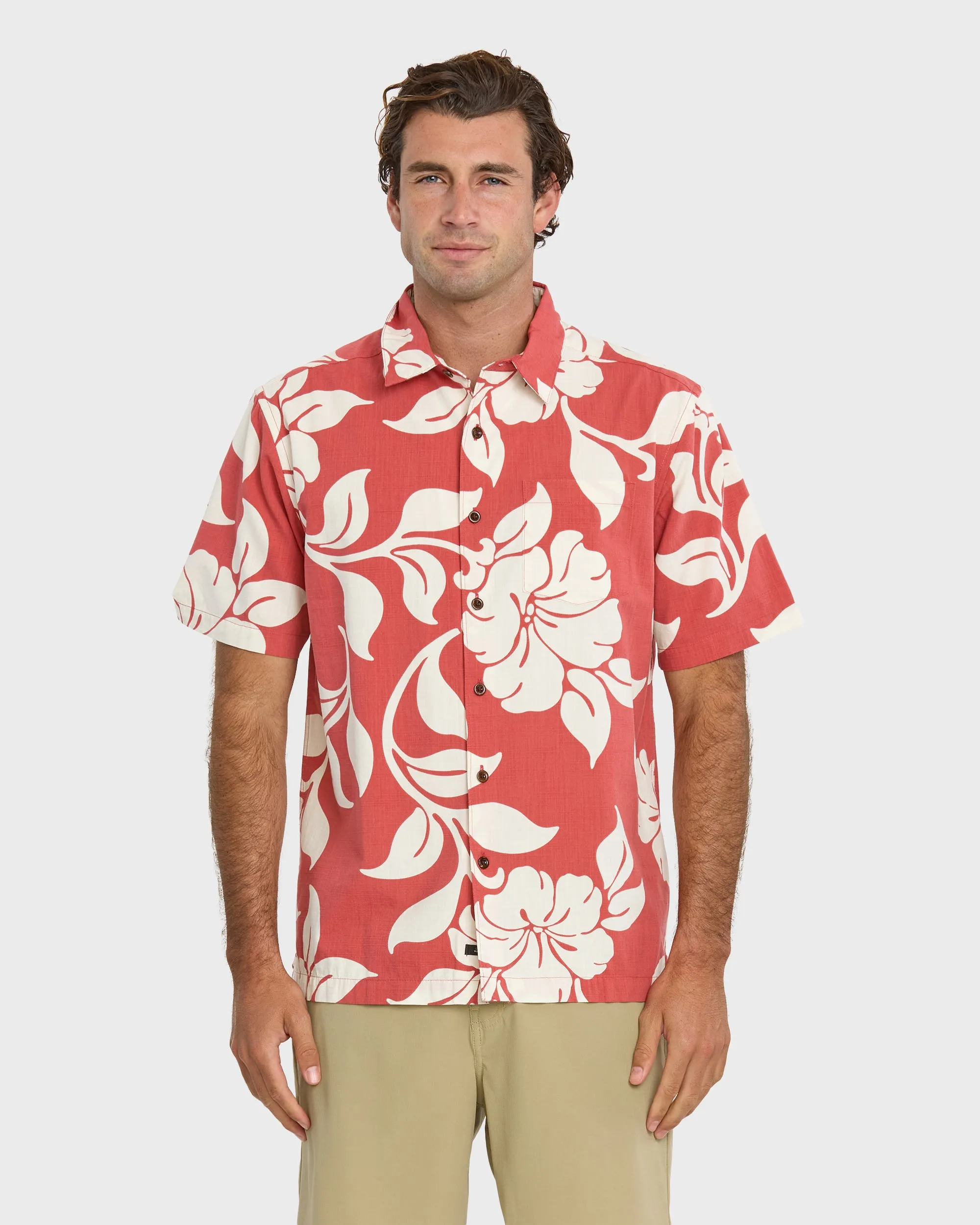 Waterman All Time Pareo Short Sleeve Shirt - Red Clay sold by Quiksilver