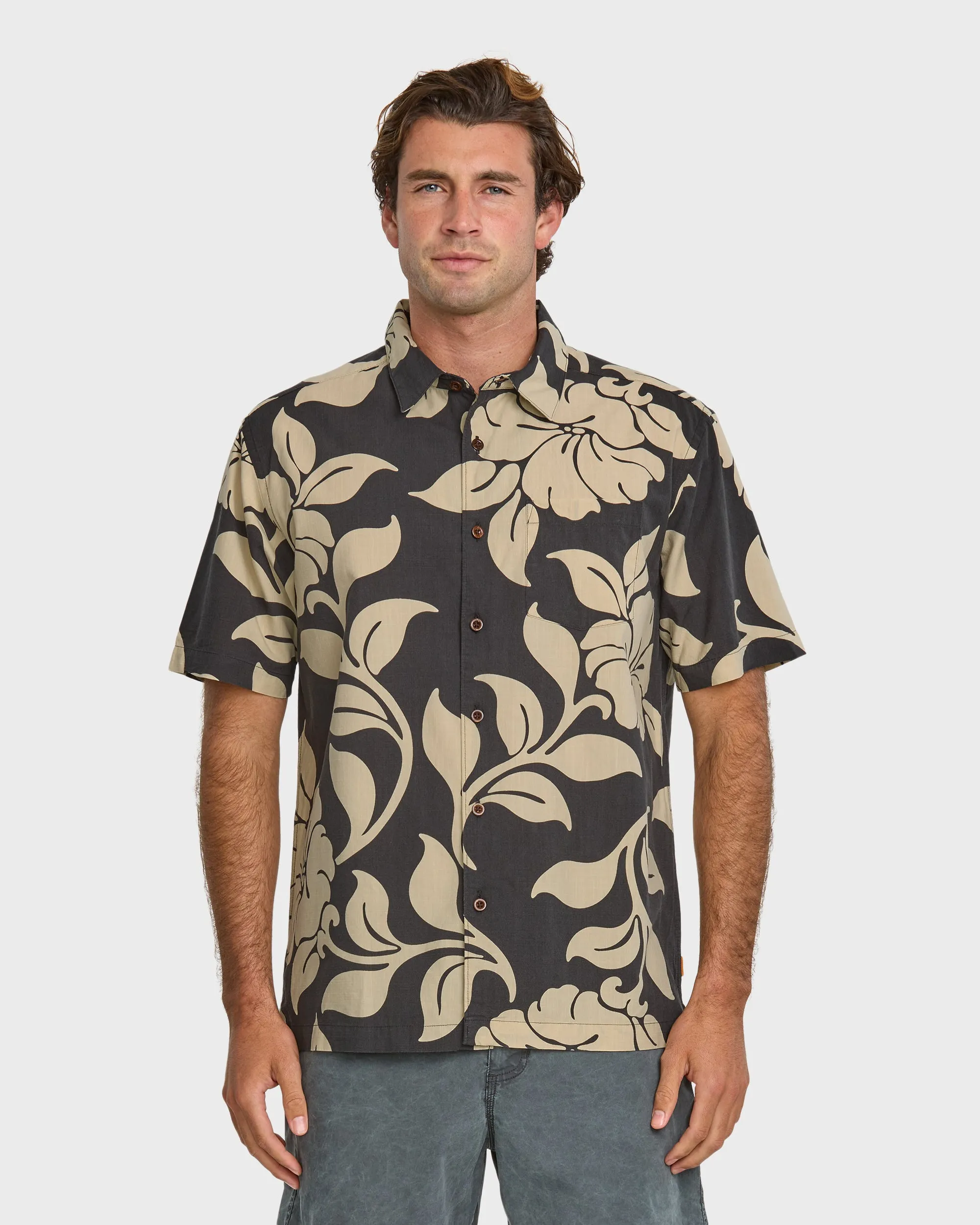 Waterman All Time Pareo Short Sleeve Shirt - Phantom sold by Quiksilver