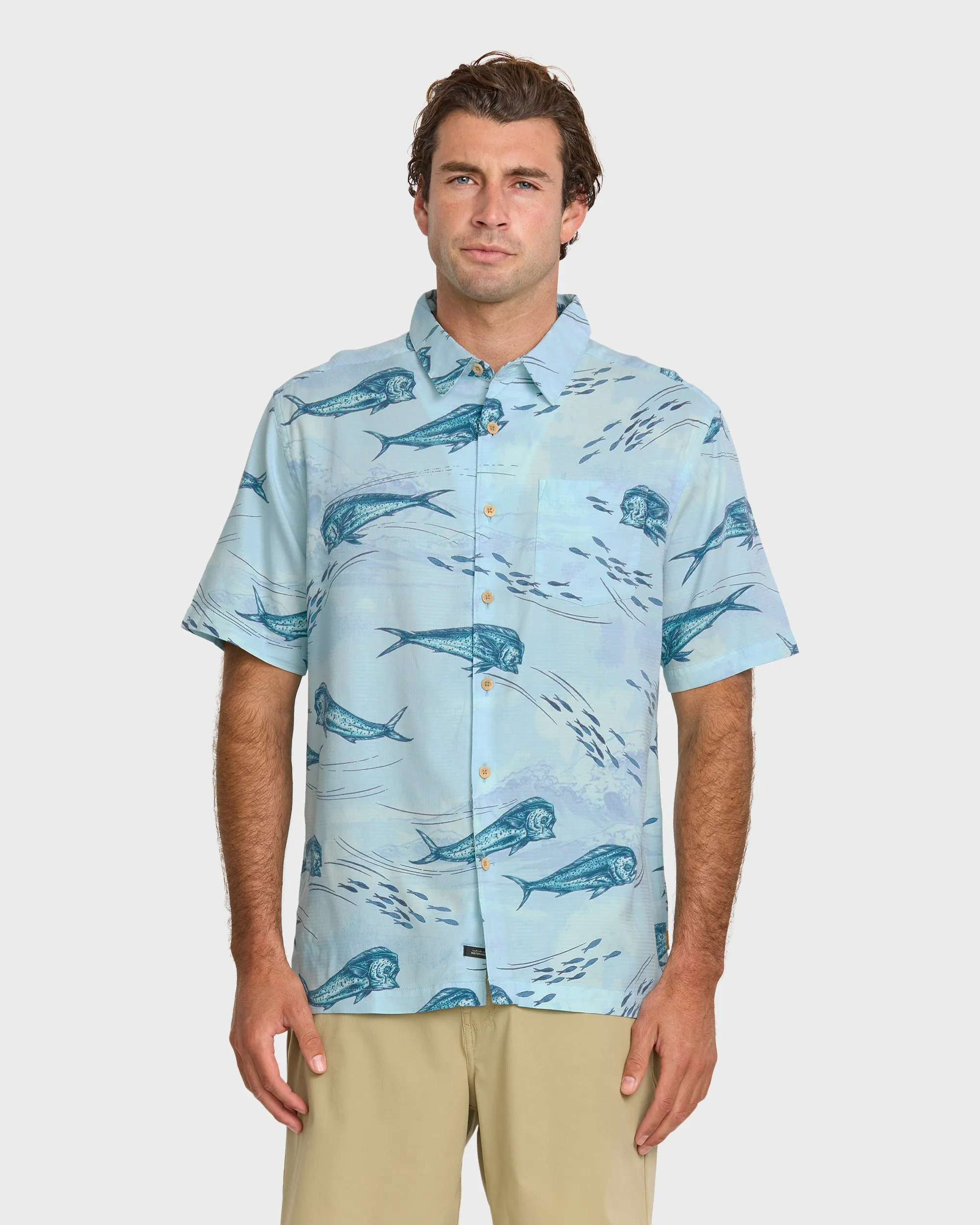 Waterman Blue Moon Short Sleeve Shirt - Beach Blue sold by Quiksilver