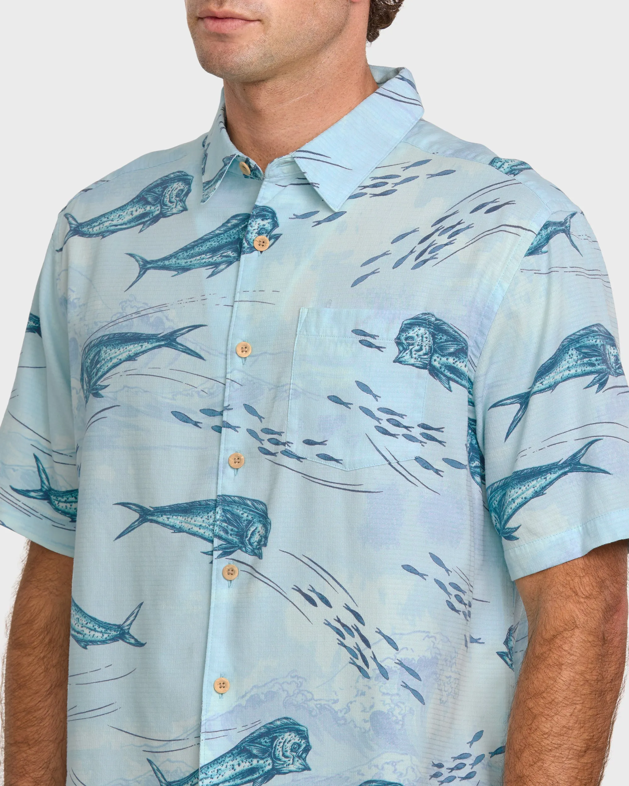 Waterman Blue Moon Short Sleeve Shirt - Beach Blue sold by Quiksilver product image thumbnail 5