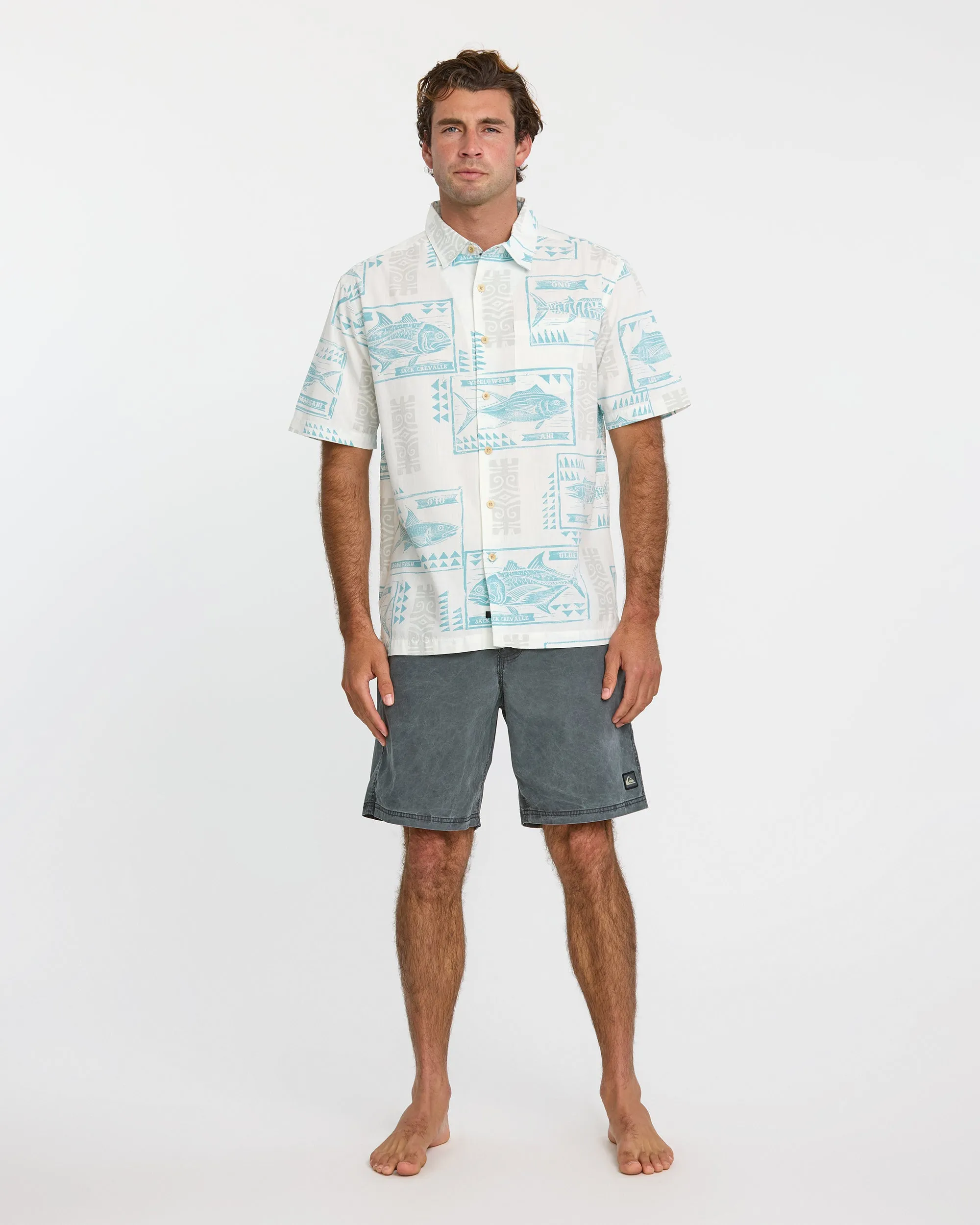 Waterman Block Fish Short Sleeve Shirt - White sold by Quiksilver product image thumbnail 3