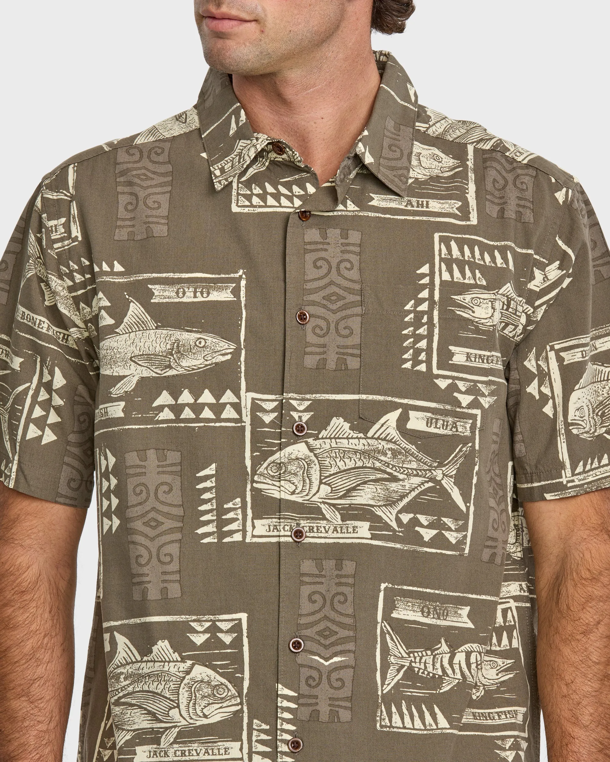 Waterman Block Fish Short Sleeve Shirt - Coconut sold by Quiksilver product image thumbnail 5