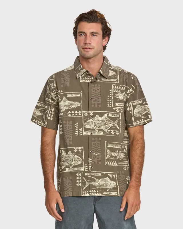 Waterman Block Fish Short Sleeve Shirt - Coconut sold by Quiksilver