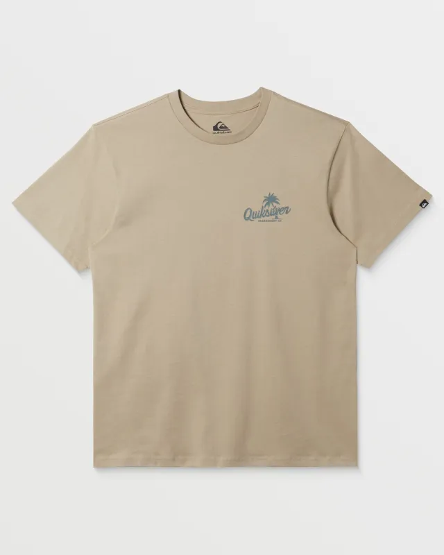 Palm Script T-Shirt - Plaza Taupe sold by Quiksilver
