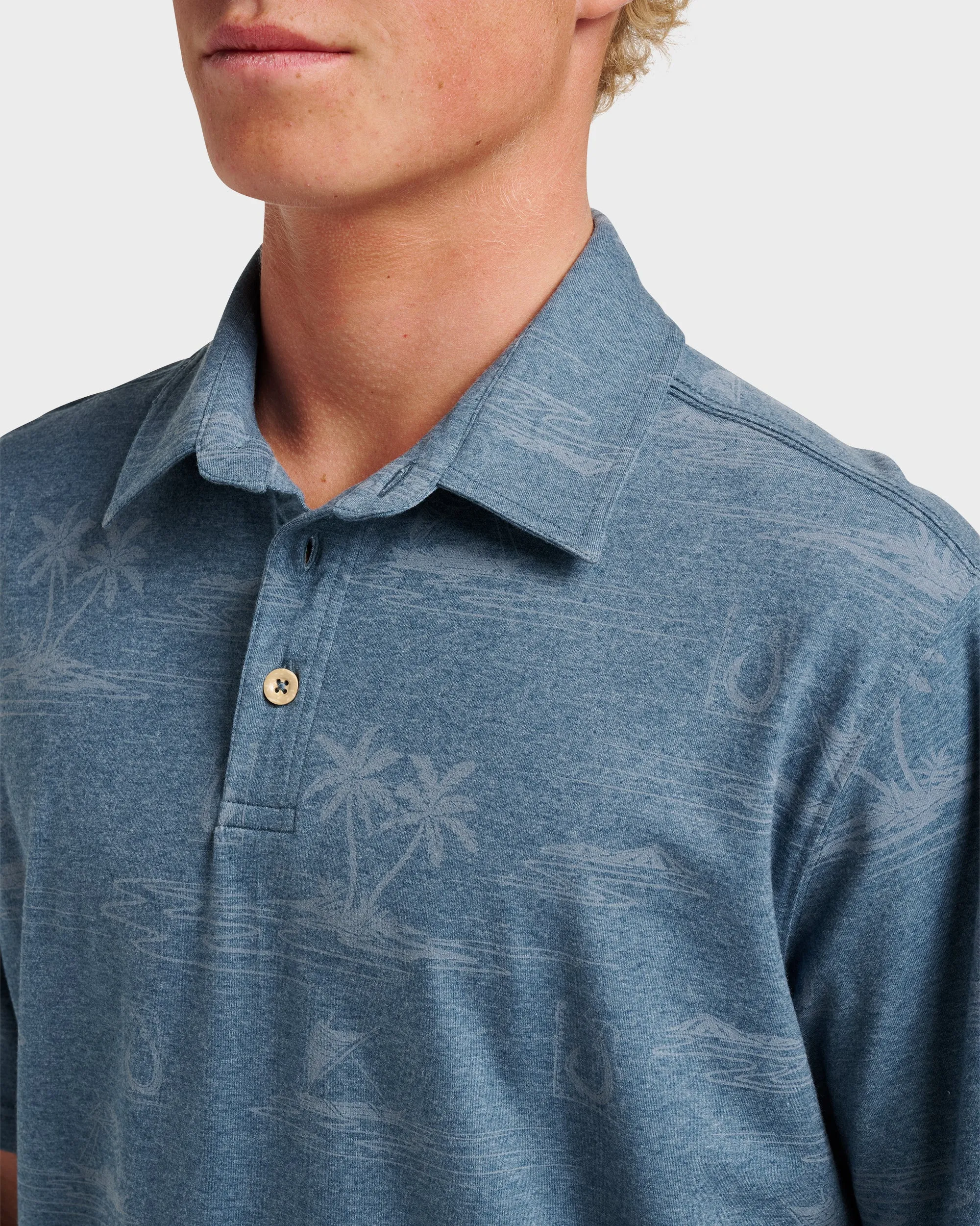 Waterman Island Daze Polo T-Shirt - Real Teal Heather sold by Quiksilver product image thumbnail 4