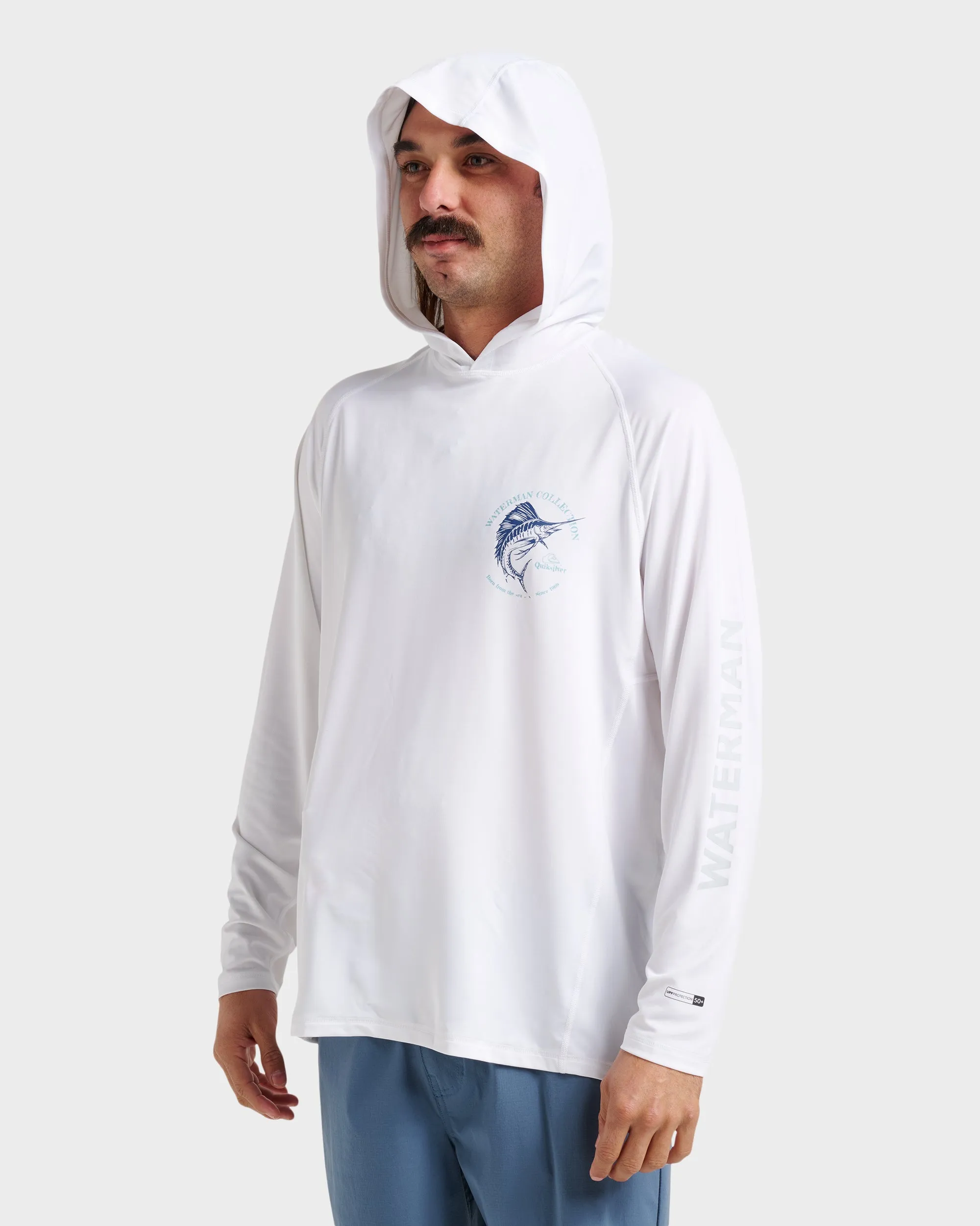 Waterman Marley Hooded Surf Tee - White sold by Quiksilver