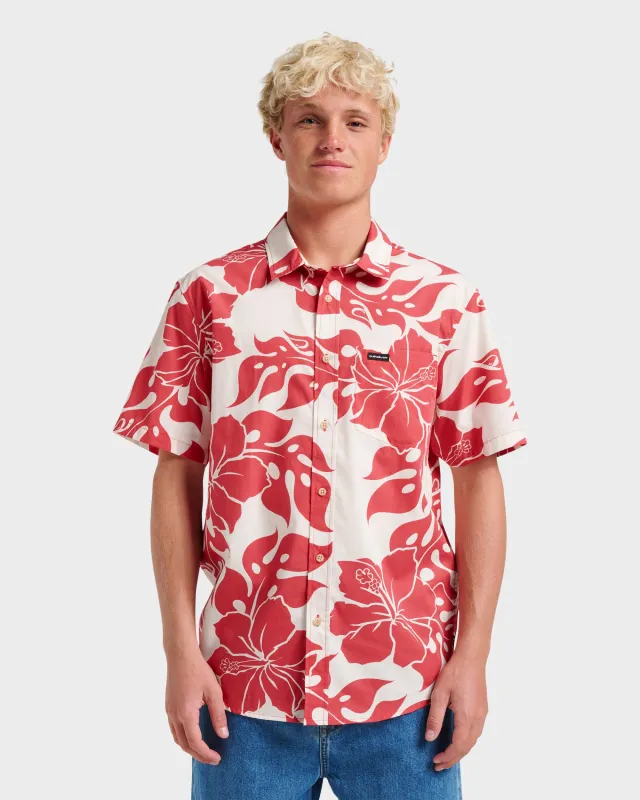 Oceanview Classic Short Sleeve Shirt - Mineral Red sold by Quiksilver