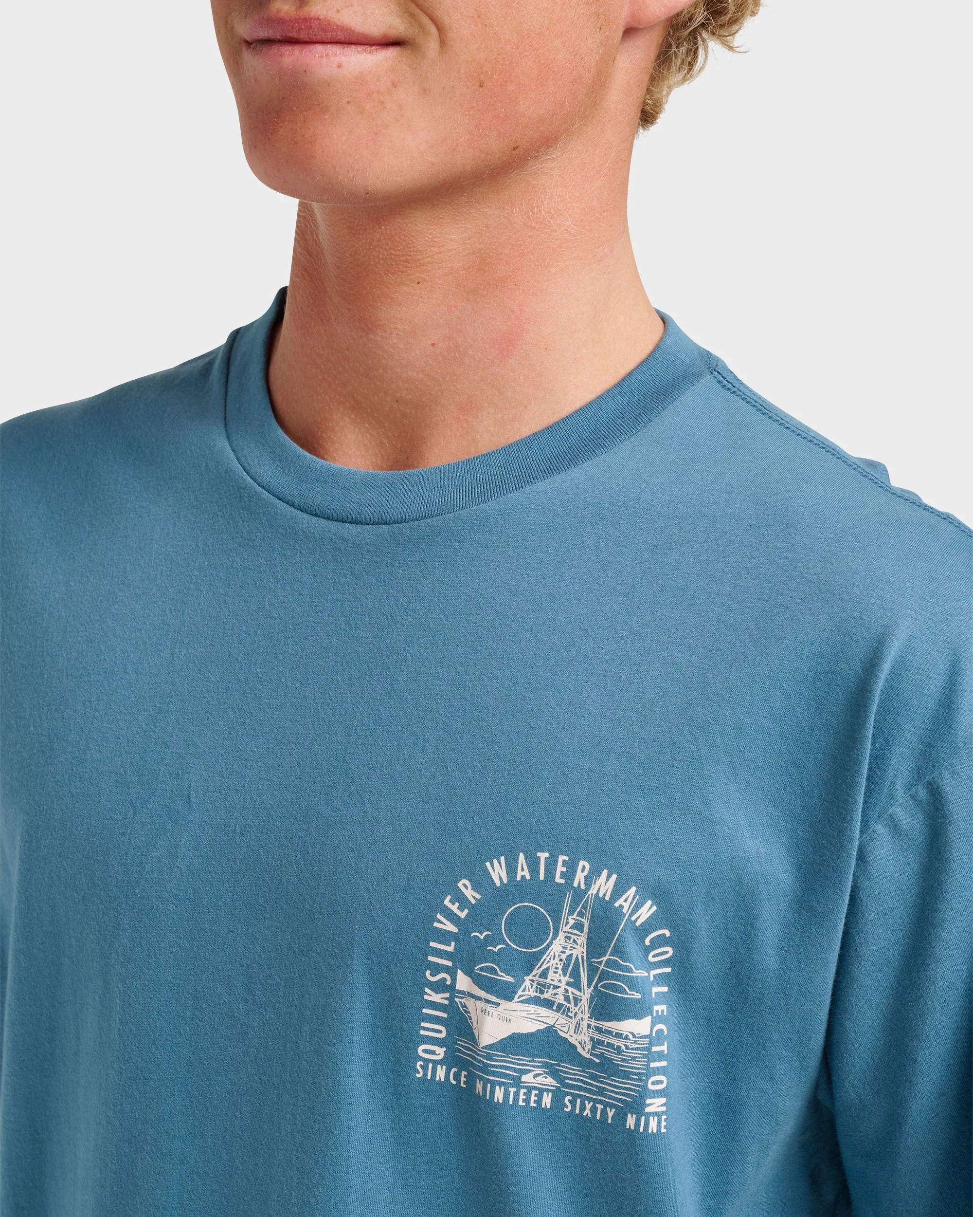 Waterman Out To Sea Classic T-shirt - Real Teal sold by Quiksilver product image thumbnail 4