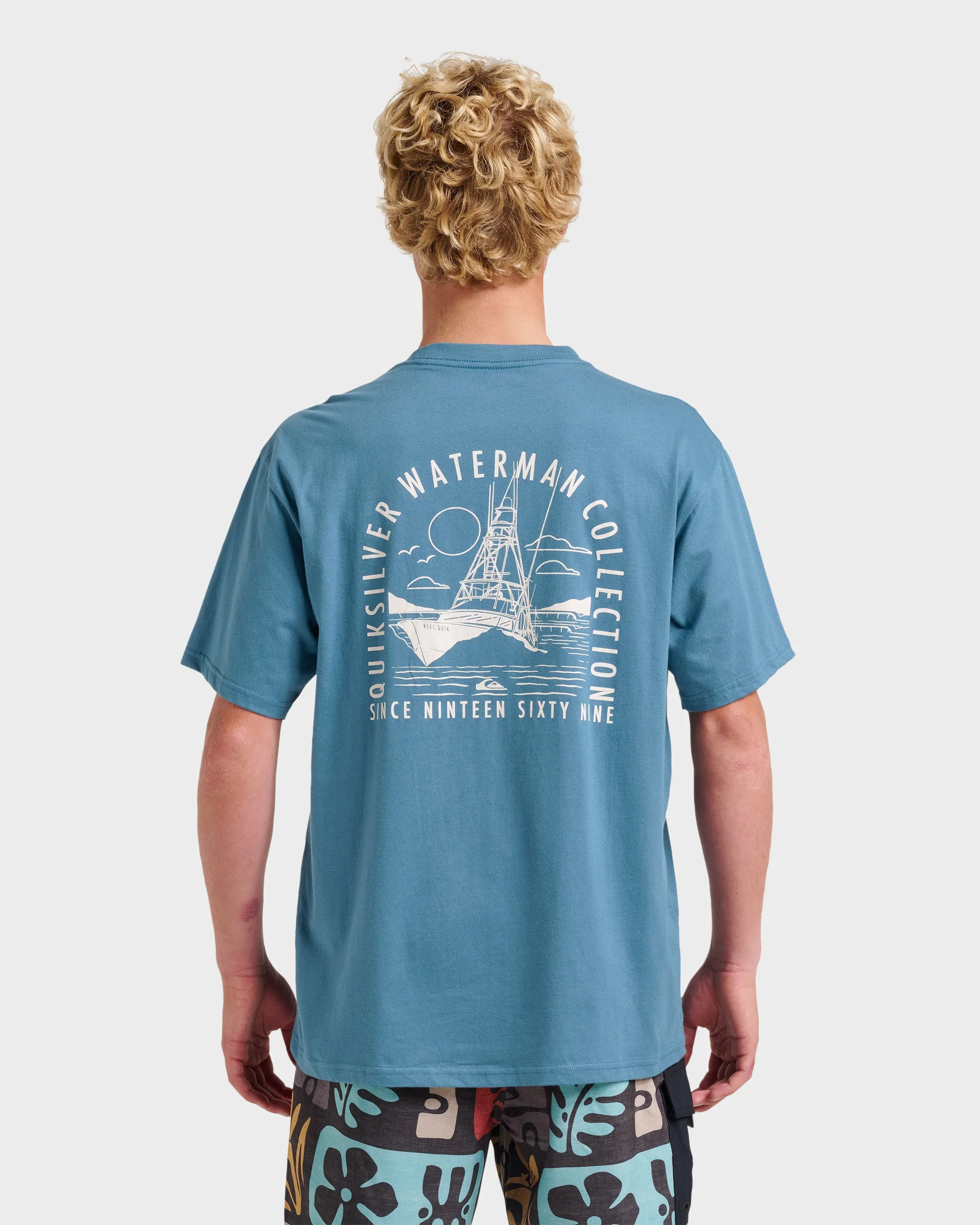 Waterman Out To Sea Classic T-shirt - Real Teal sold by Quiksilver product image thumbnail 2