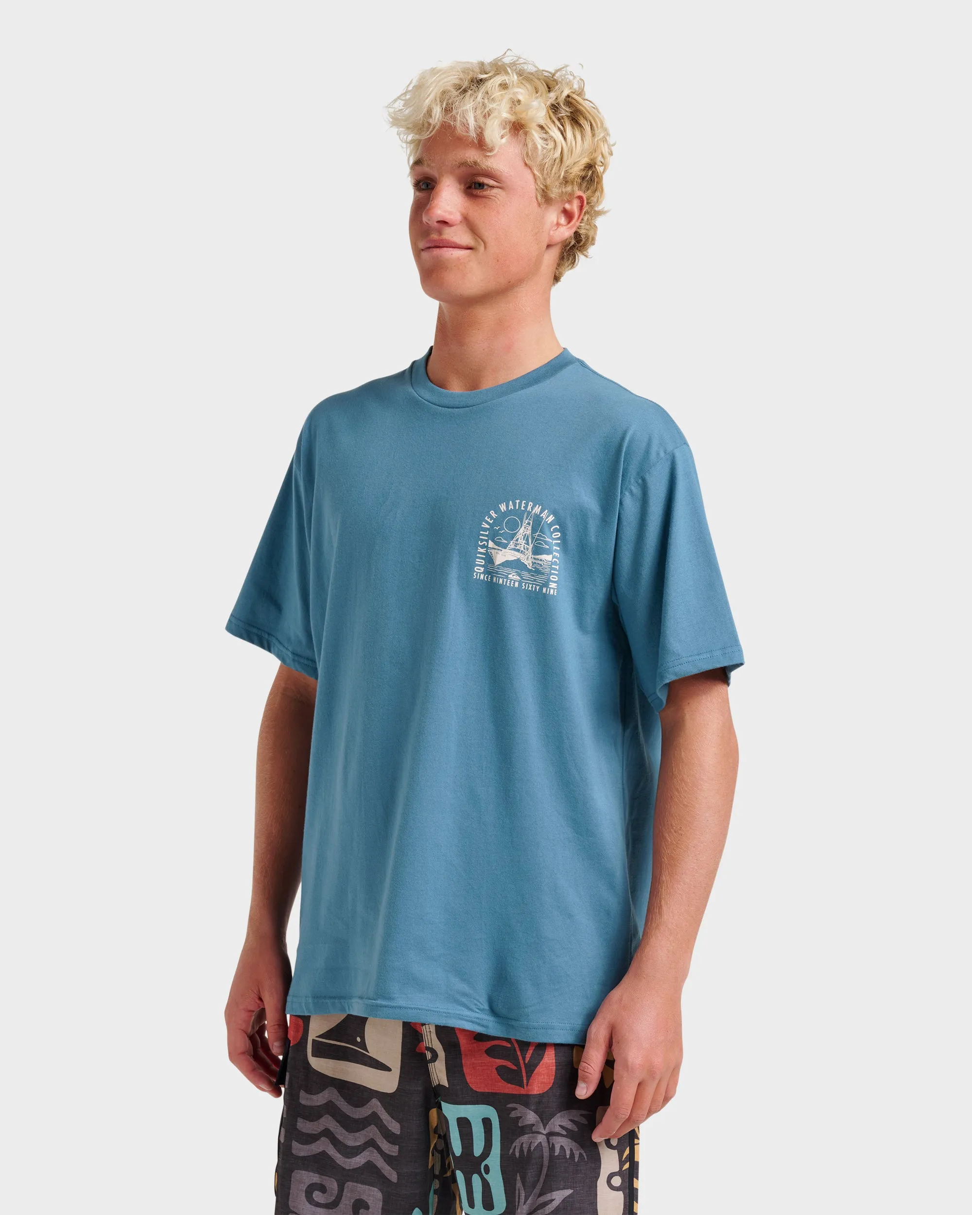 Waterman Out To Sea Classic T-shirt - Real Teal sold by Quiksilver product image thumbnail 3