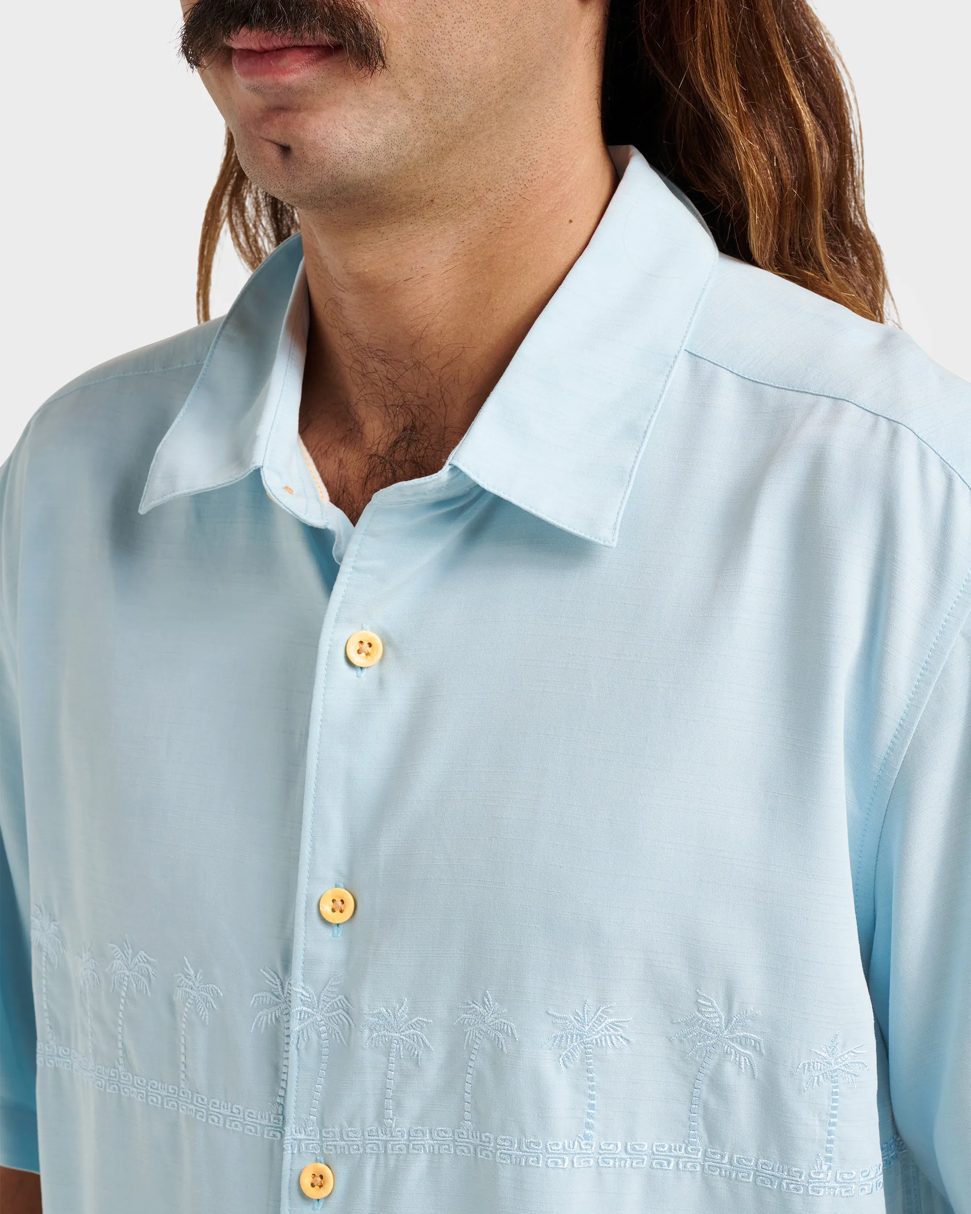 Waterman Tahiti Palms Premium Anti-Wrinkle Shirt - Sterling Blue sold by Quiksilver product image thumbnail 4