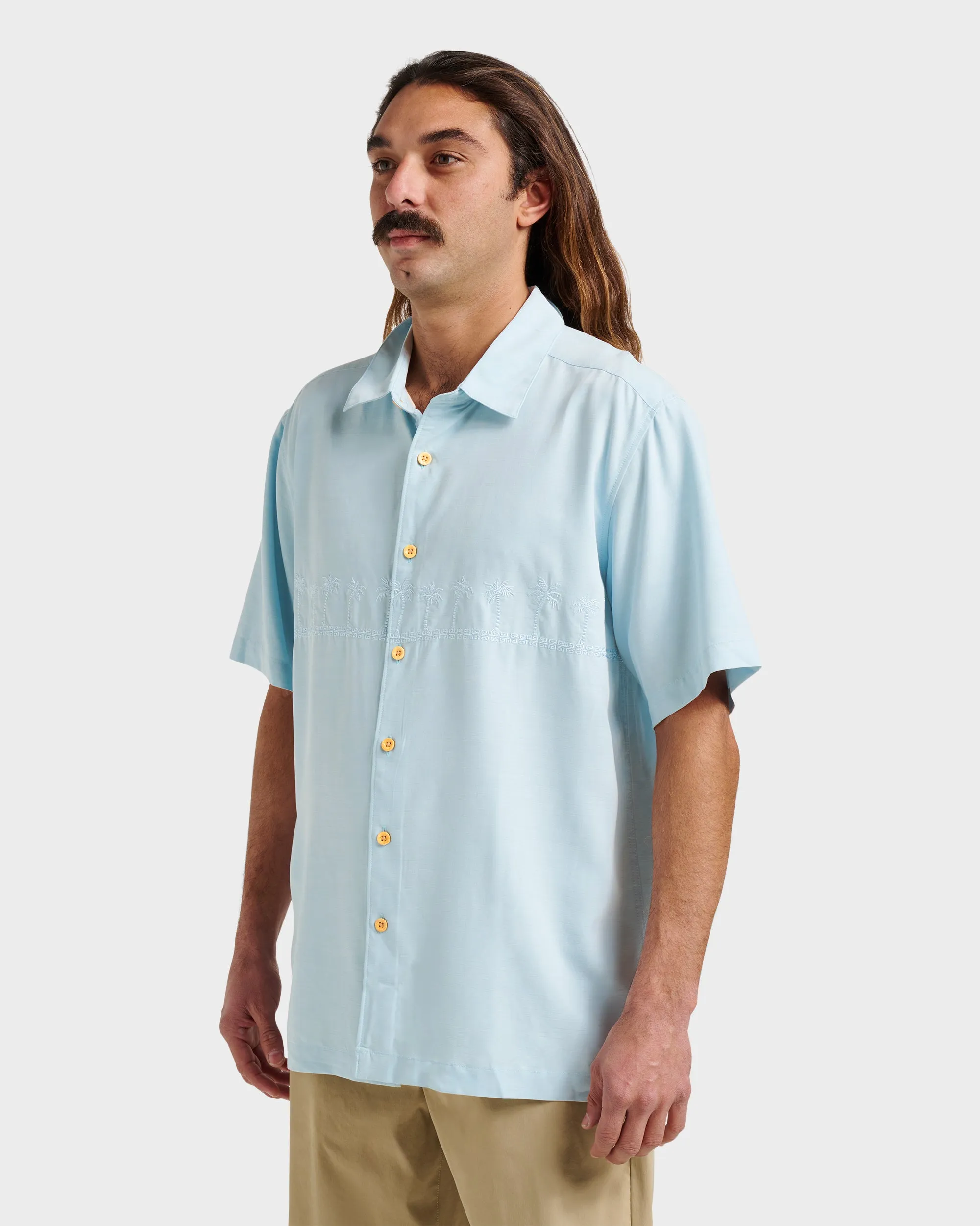 Waterman Tahiti Palms Premium Anti-Wrinkle Shirt - Sterling Blue sold by Quiksilver product image thumbnail 3