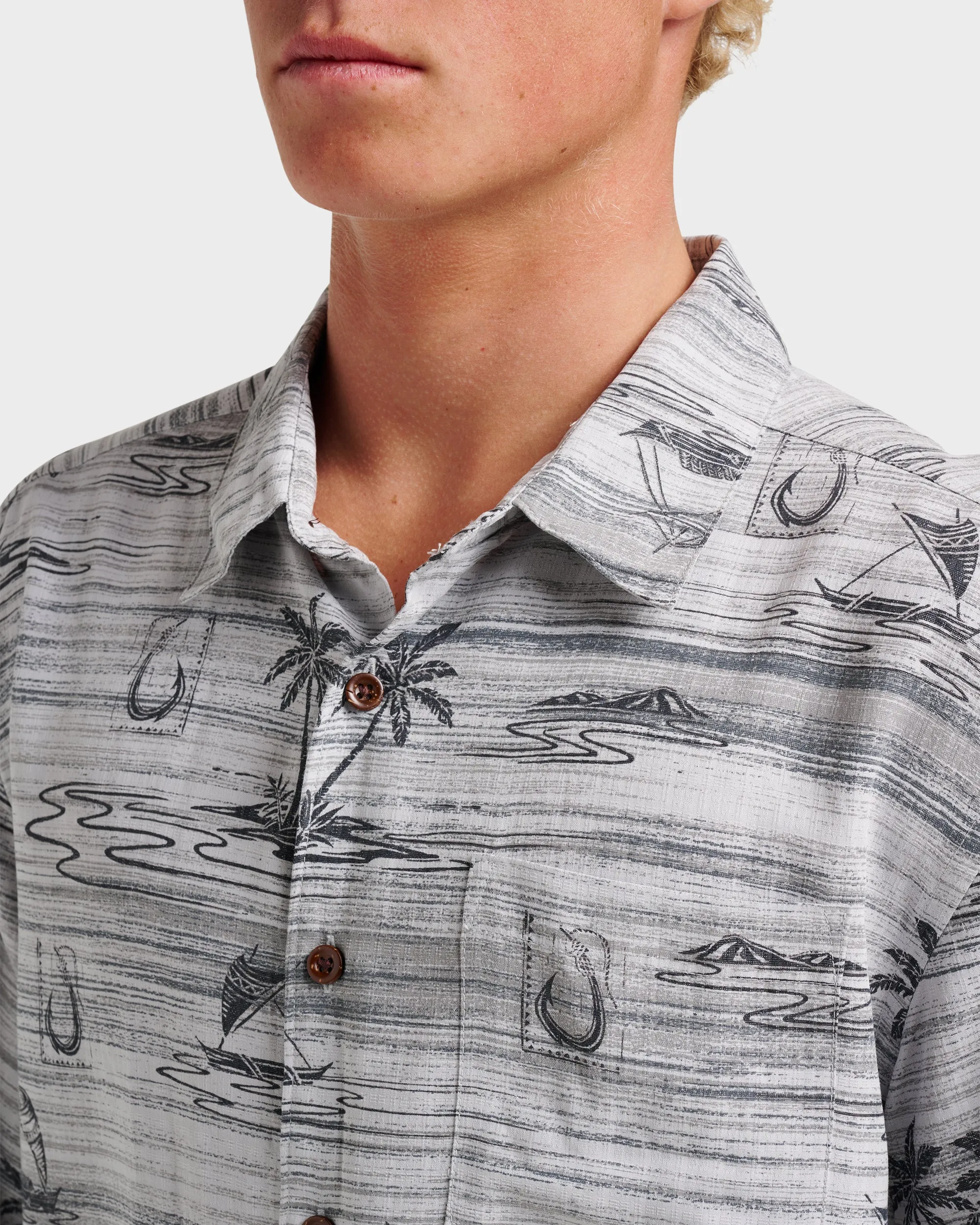 Waterman Island Daze Short Sleeve Shirt - Phantom sold by Quiksilver product image thumbnail 4