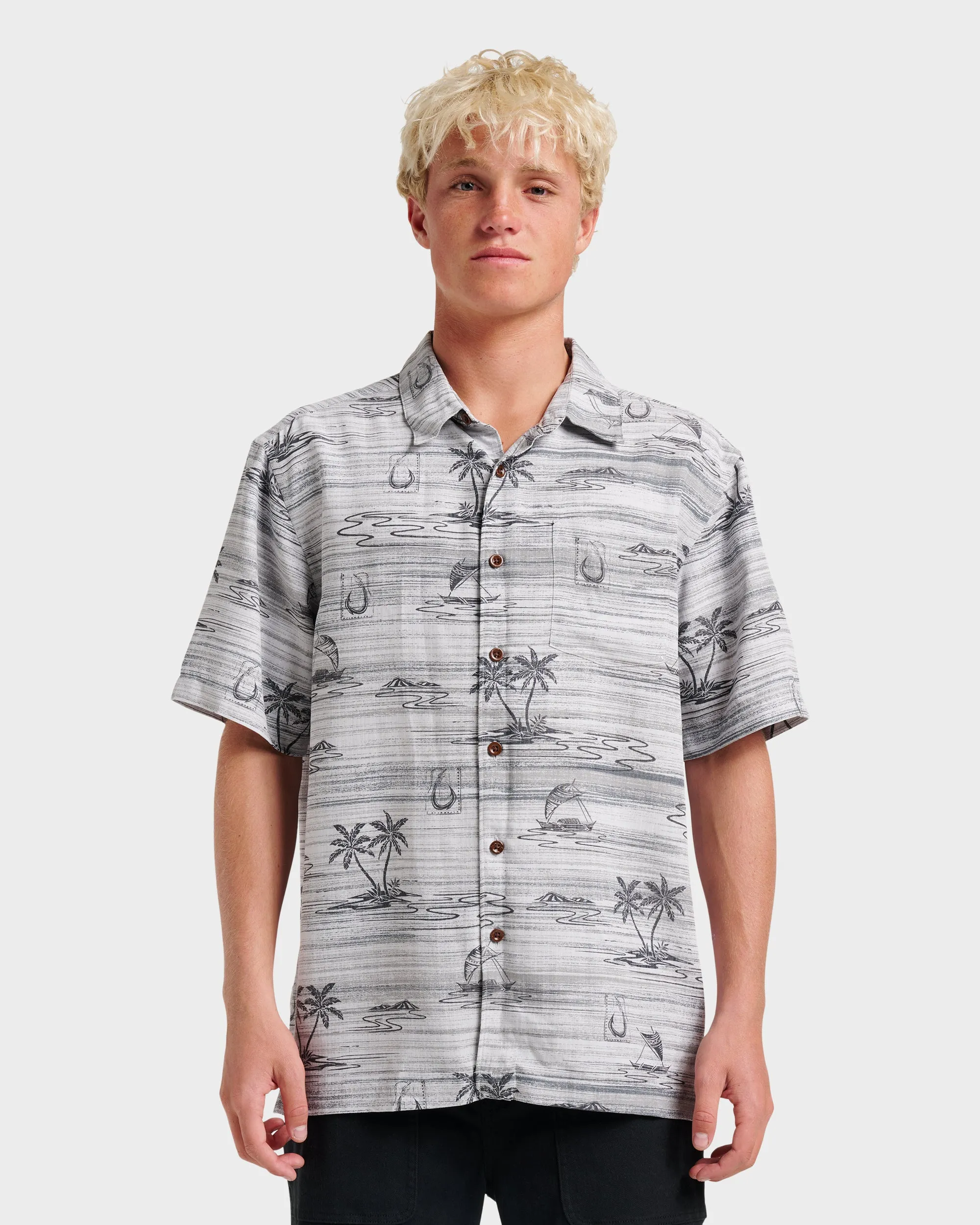 Waterman Island Daze Short Sleeve Shirt - Phantom sold by Quiksilver