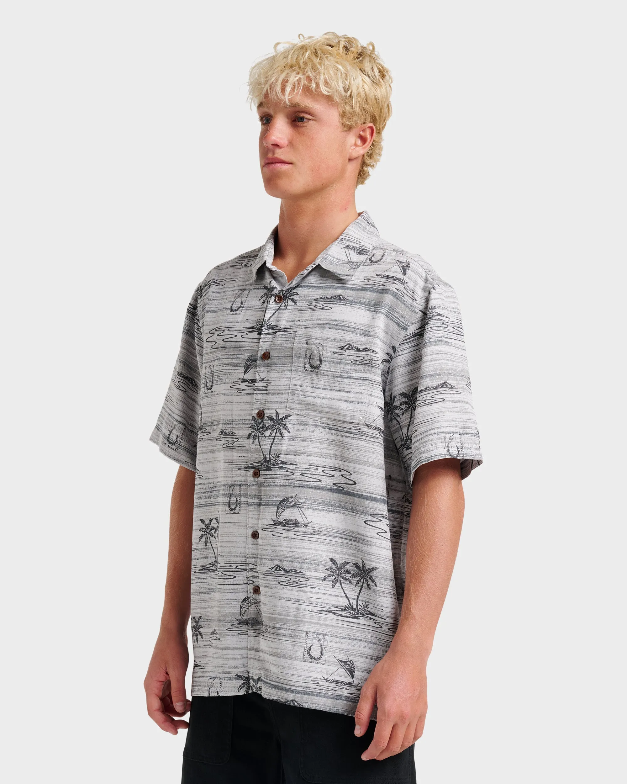 Waterman Island Daze Short Sleeve Shirt - Phantom sold by Quiksilver product image thumbnail 3