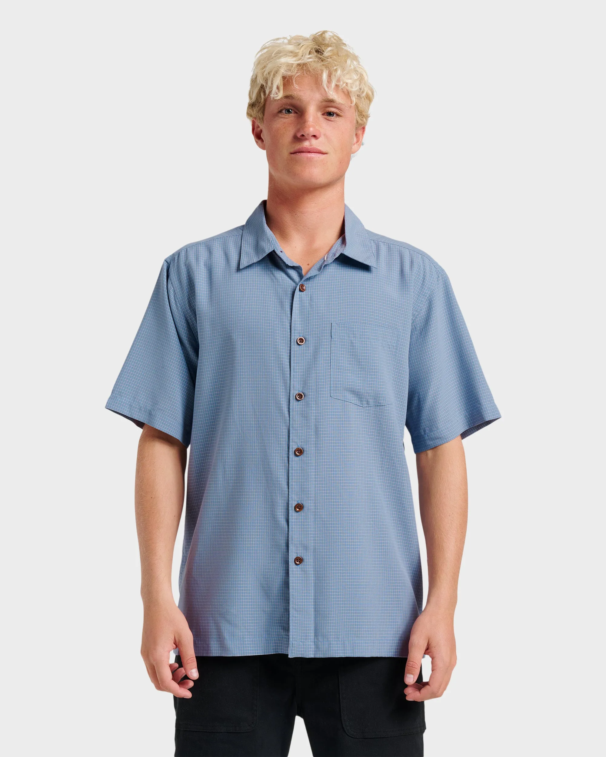 Waterman Check Out Shirt - Flint Stone sold by Quiksilver