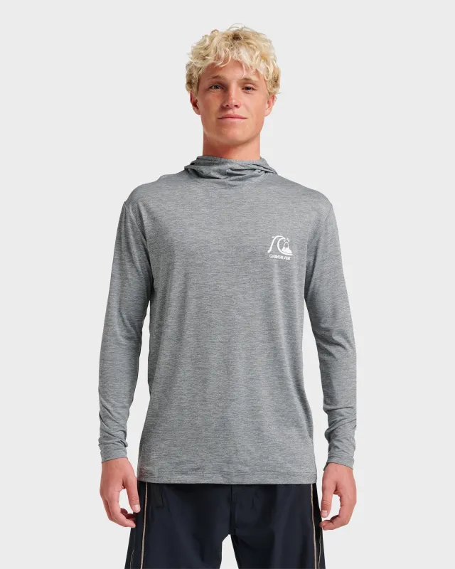 Dna Logo Surf Hood Long Sleeve Surf Tee - Smoked Gray Heather sold by Quiksilver
