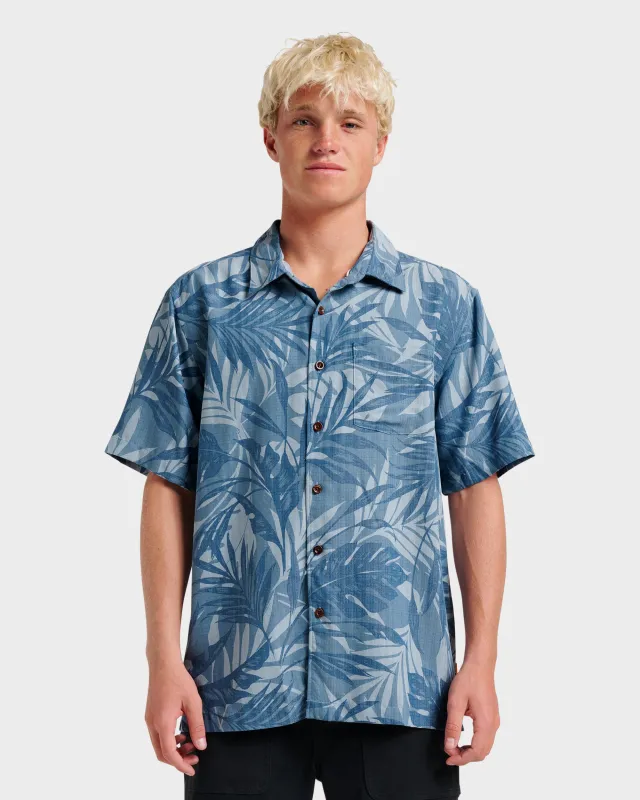 Waterman Botanical Short Sleeve Shirt - Midnight Navy sold by Quiksilver