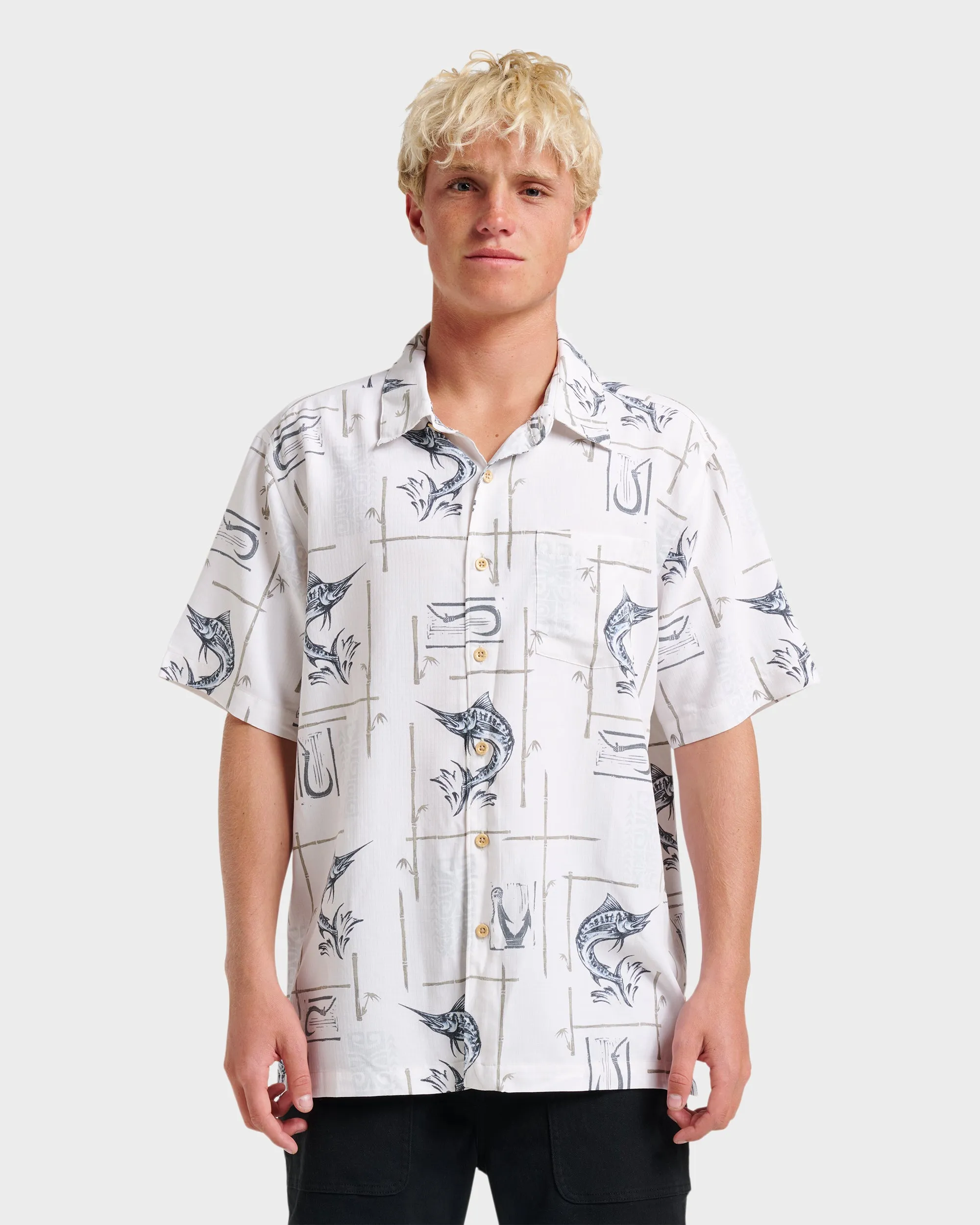 Waterman Big Day Short Sleeve Shirt - White sold by Quiksilver