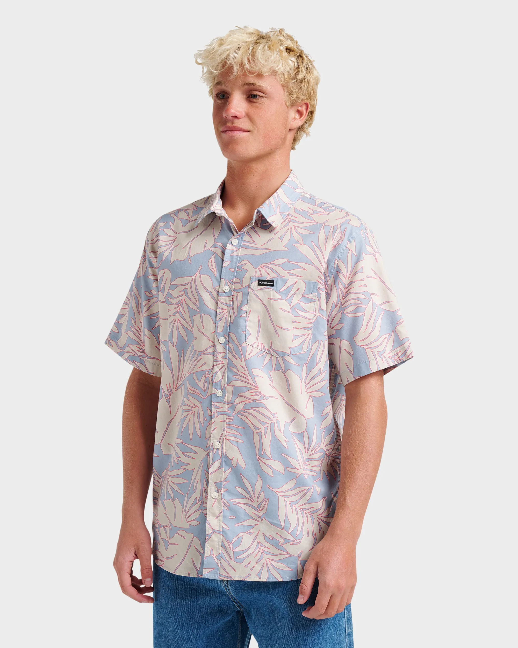 Palm Trip Classic Short Sleeve Shirt - Ashley Blue sold by Quiksilver product image thumbnail 3