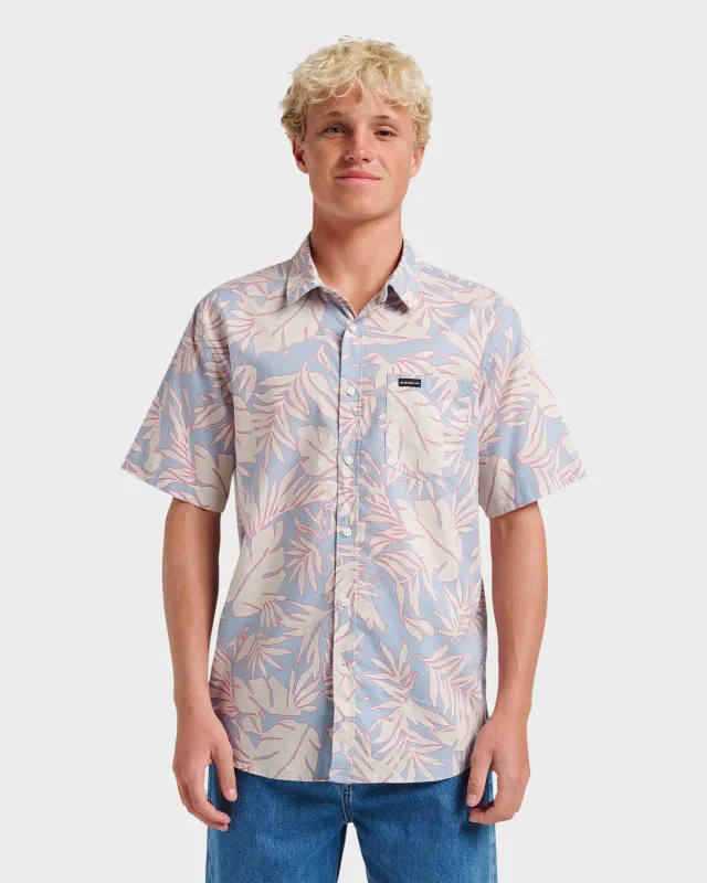 Palm Trip Classic Short Sleeve Shirt - Ashley Blue sold by Quiksilver