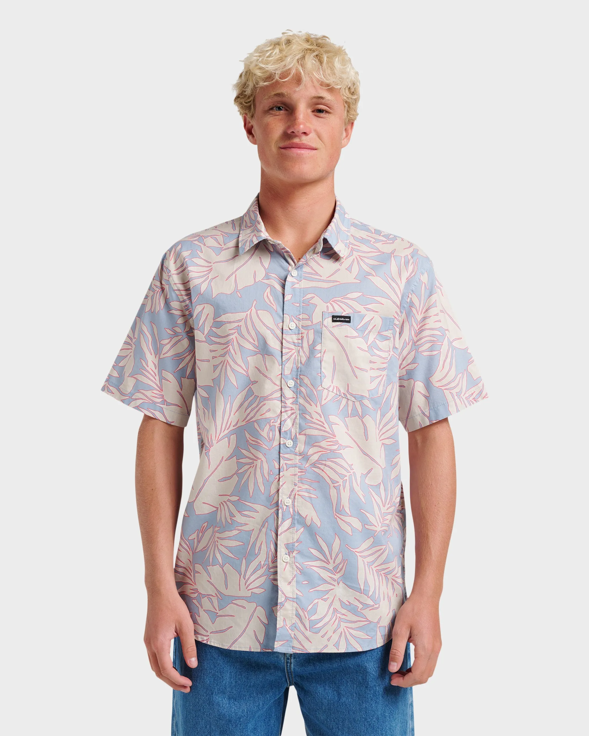 Palm Trip Classic Short Sleeve Shirt - Ashley Blue sold by Quiksilver