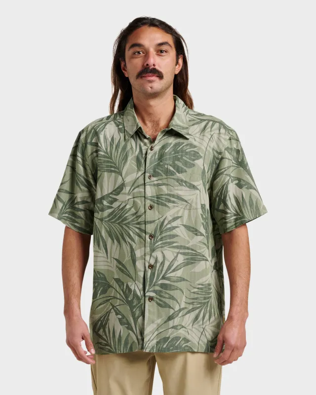 Waterman Botanical Short Sleeve Shirt - Dark Green sold by Quiksilver