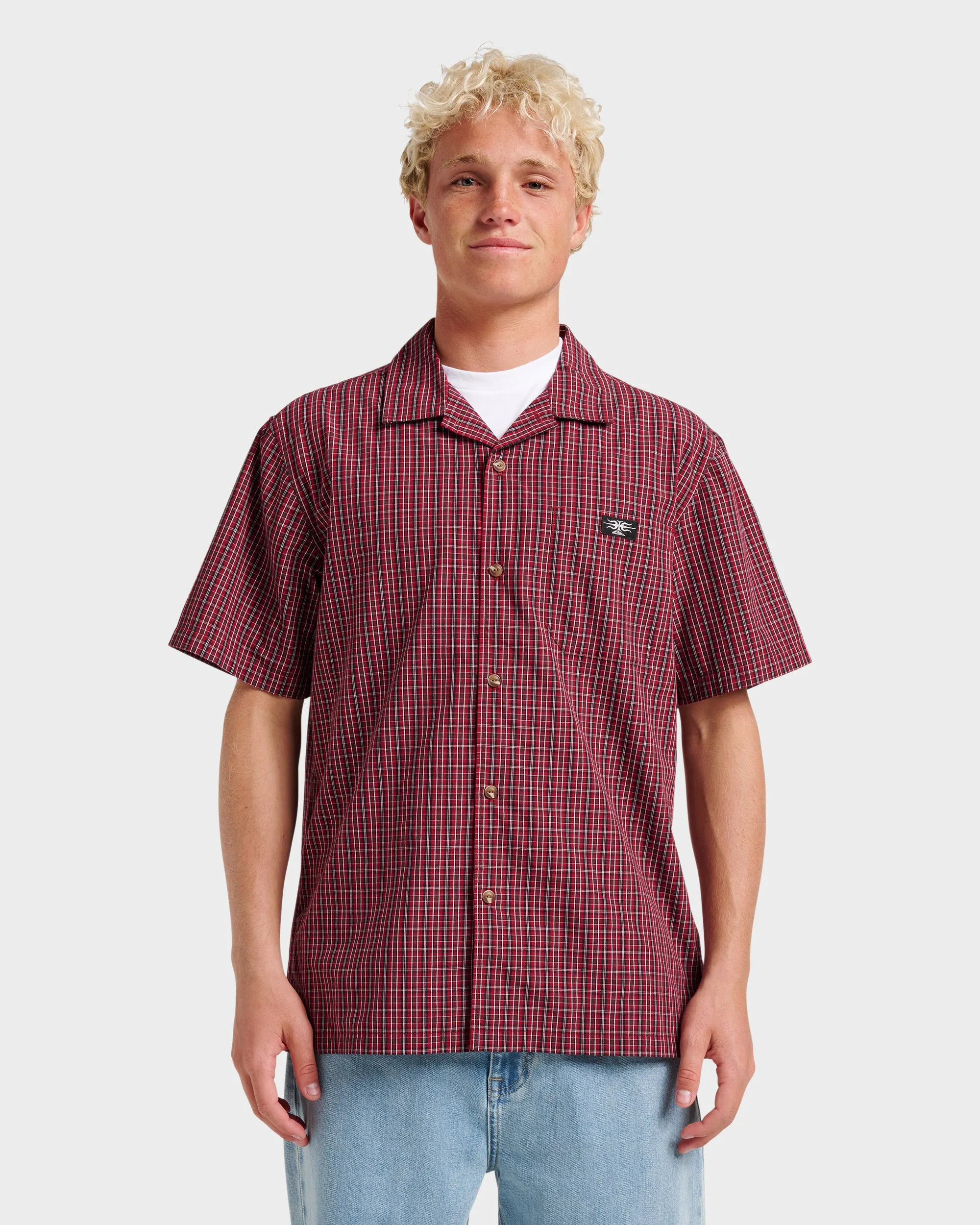 Liquid Metal Short Sleeve Shirt - Biking Red sold by Quiksilver