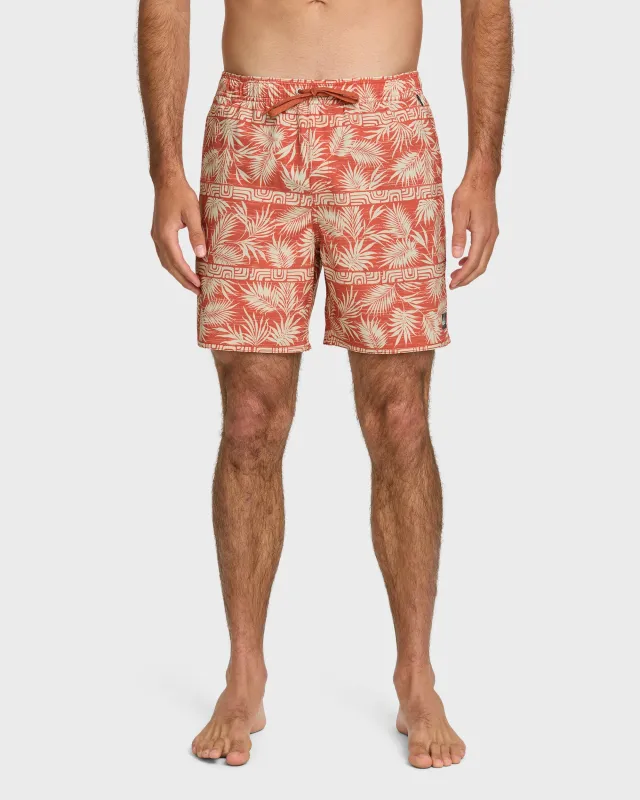 Waterman Fern Garden 17" Swim Trunks - Apricot sold by Quiksilver