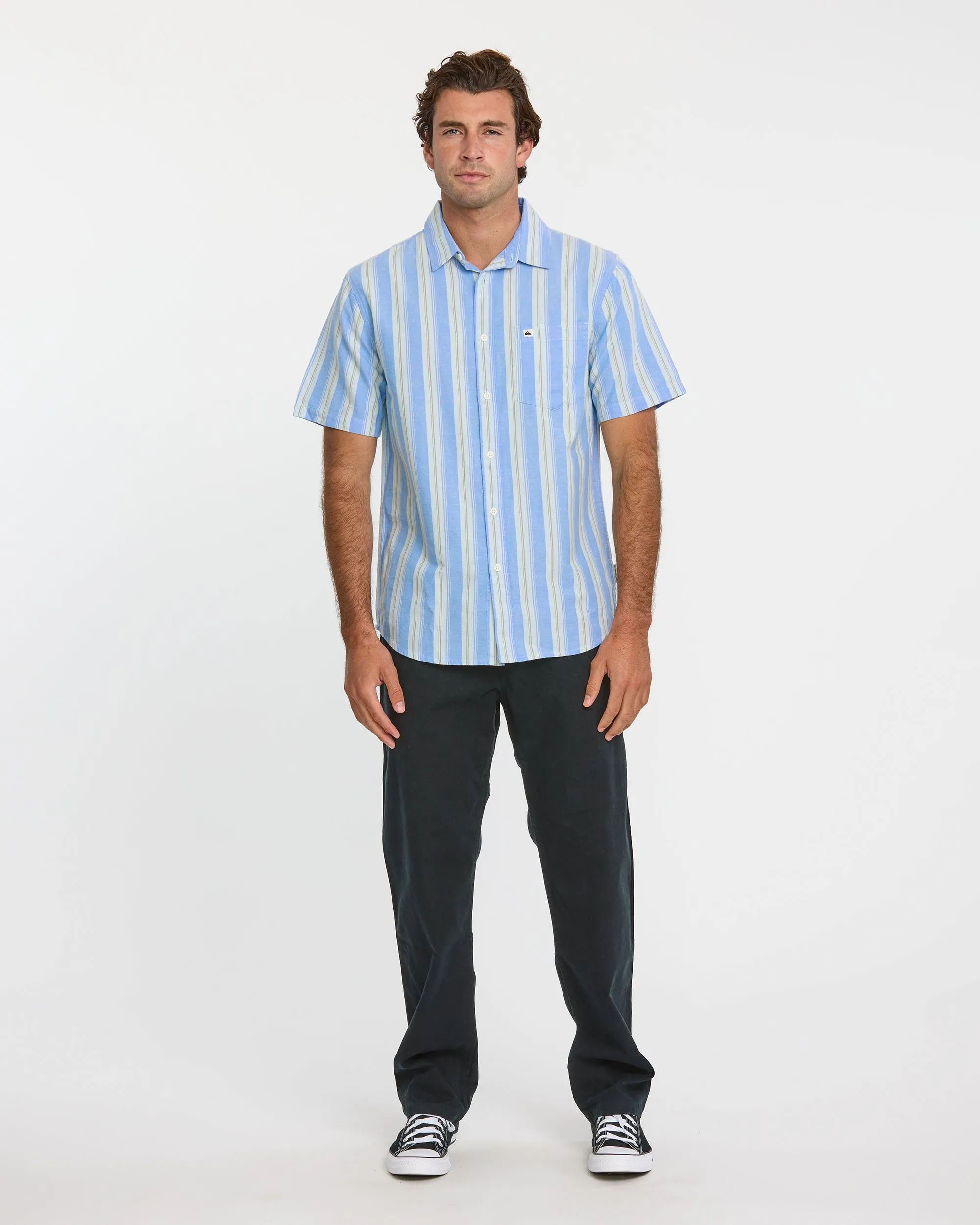 Oxford Stripe Classic Short Sleeve Shirt - Azure sold by Quiksilver product image thumbnail 3