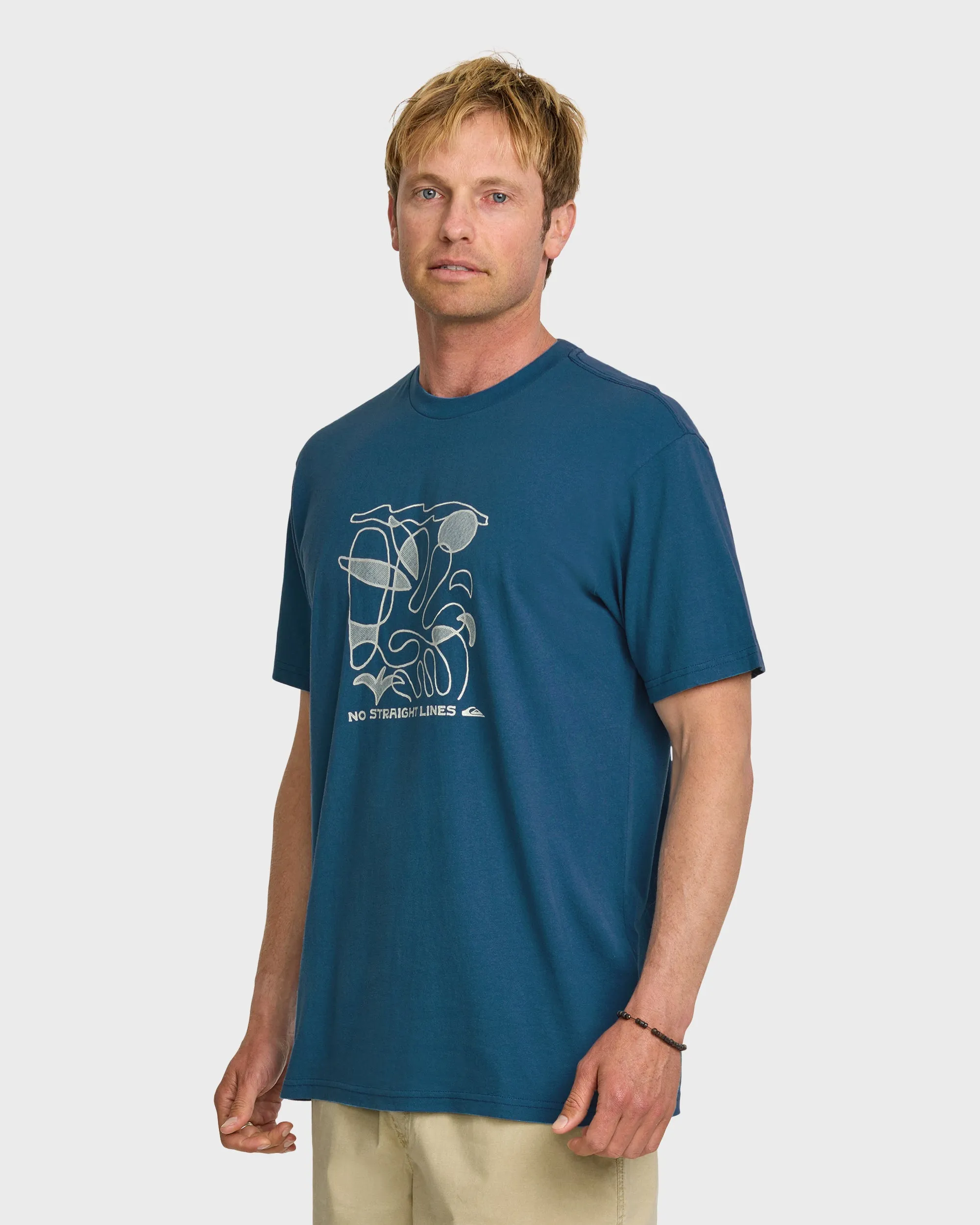 No Straight Lines Stw T-Shirt - Blue Steel sold by Quiksilver product image thumbnail 4