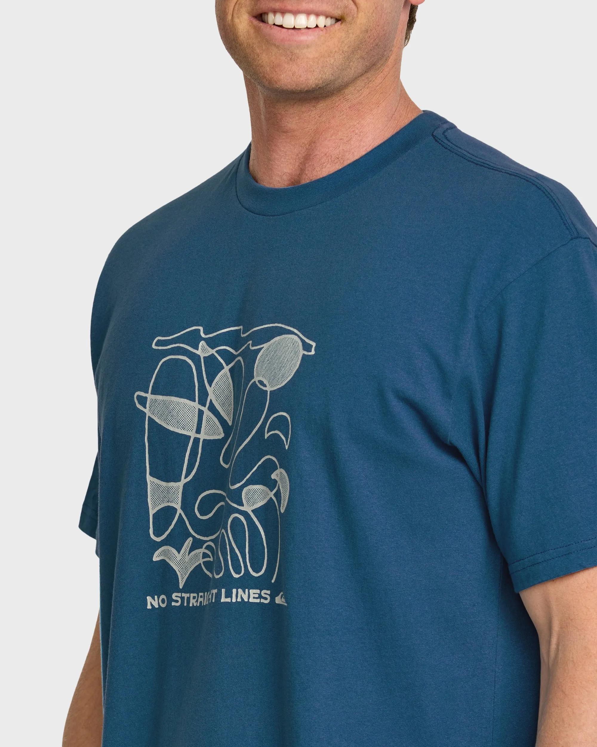 No Straight Lines Stw T-Shirt - Blue Steel sold by Quiksilver product image thumbnail 5