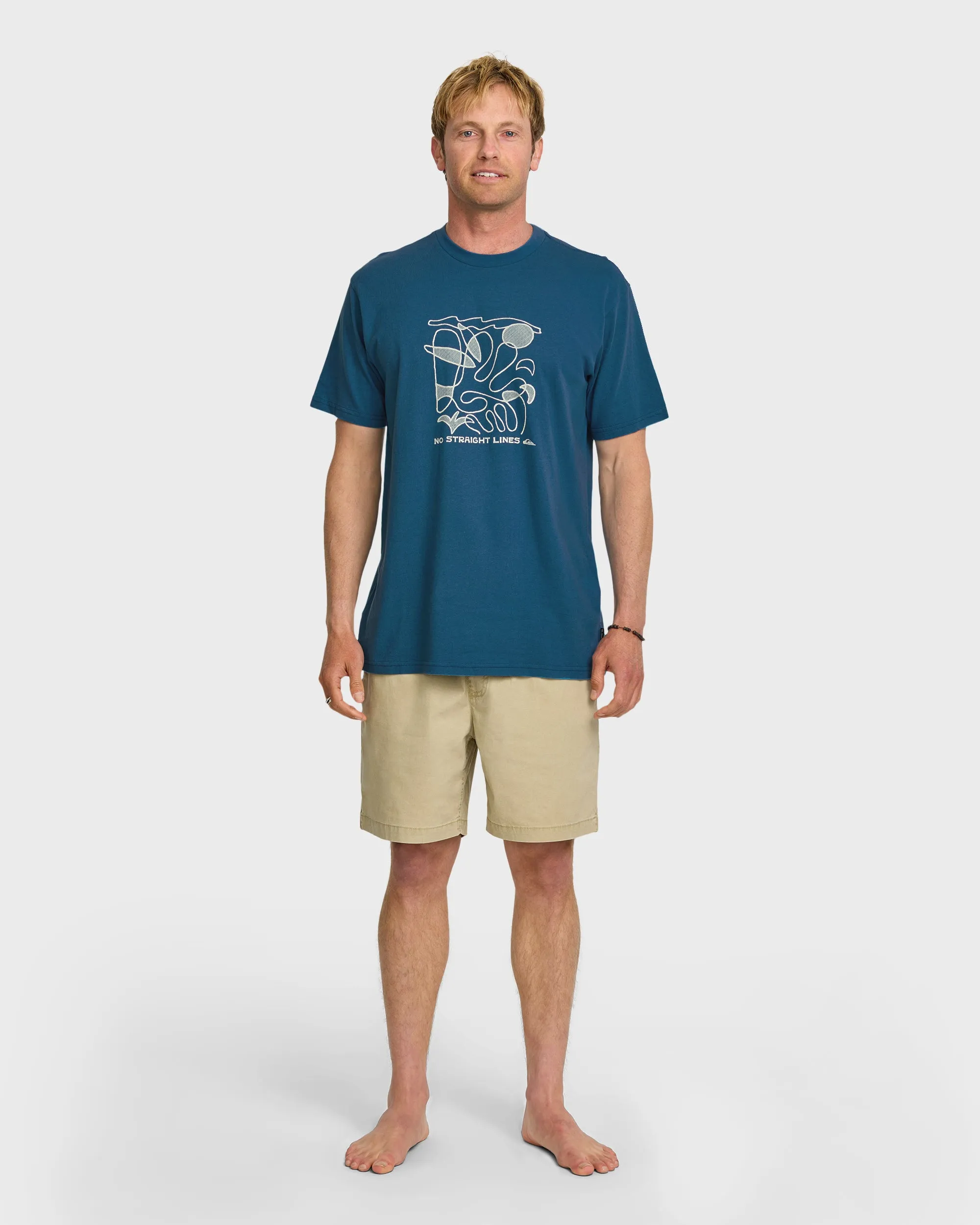 No Straight Lines Stw T-Shirt - Blue Steel sold by Quiksilver product image thumbnail 3