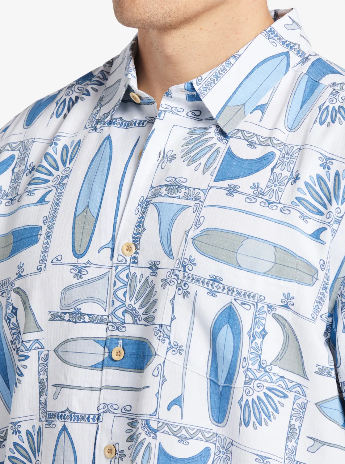 Waterman Long Boards Woven Shirt - White Longboards sold by Quiksilver product image thumbnail 5