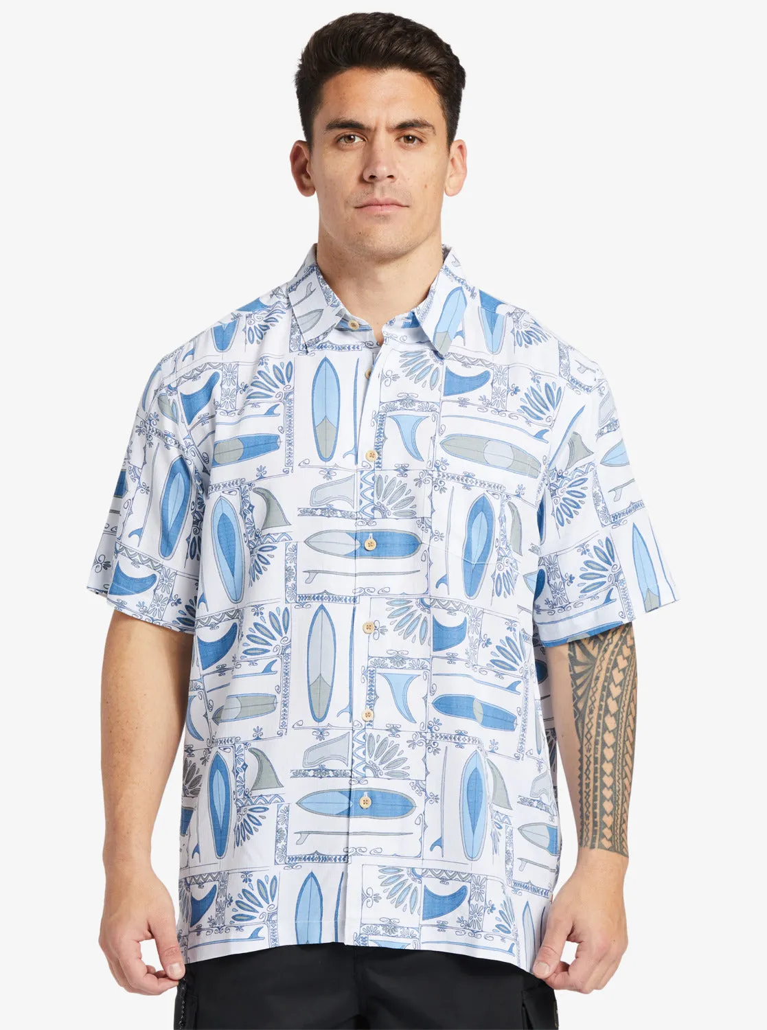 Waterman Long Boards Woven Shirt - White Longboards sold by Quiksilver product image thumbnail 3