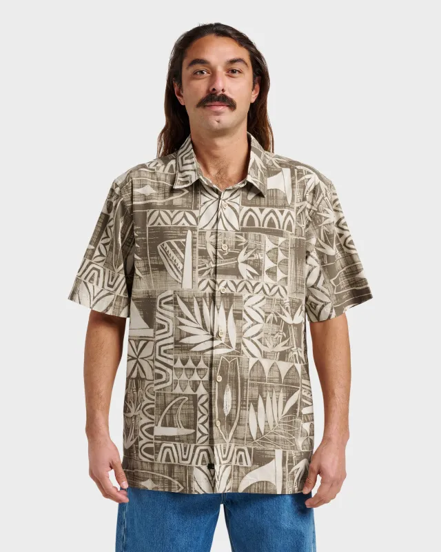 Waterman Talk Story Short Sleeve Shirt - Moonbeam sold by Quiksilver