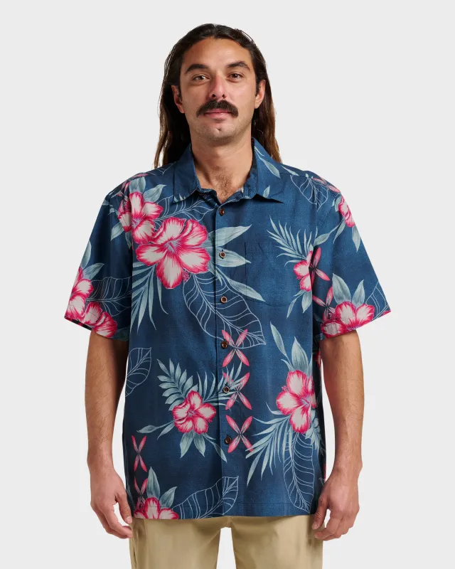Waterman Playita Floral Shirt - Sargasso Sea sold by Quiksilver