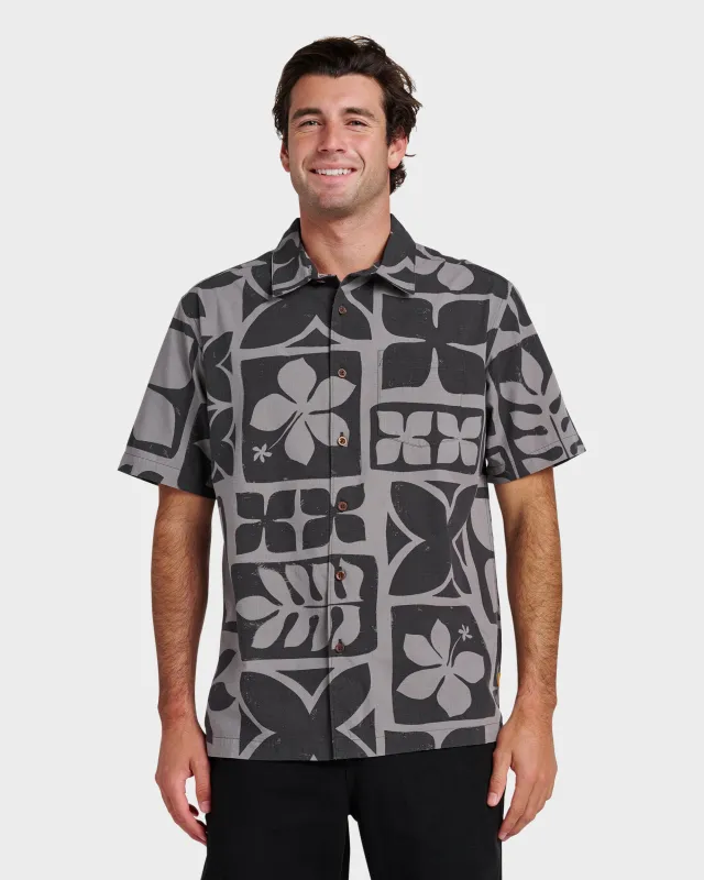Waterman Tiki Island Shirt - Phantom sold by Quiksilver