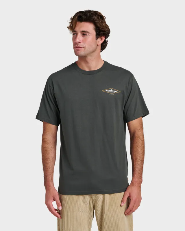 Waterman Diamond Classic T-shirt - Phantom sold by Quiksilver