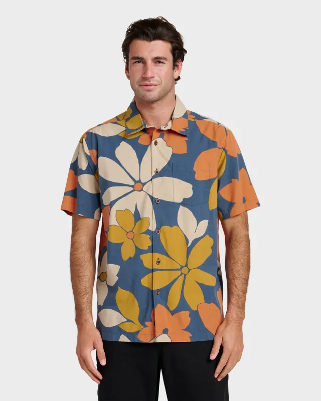 Waterman Flower Power Shirt - Sargasso Sea made by Quiksilver